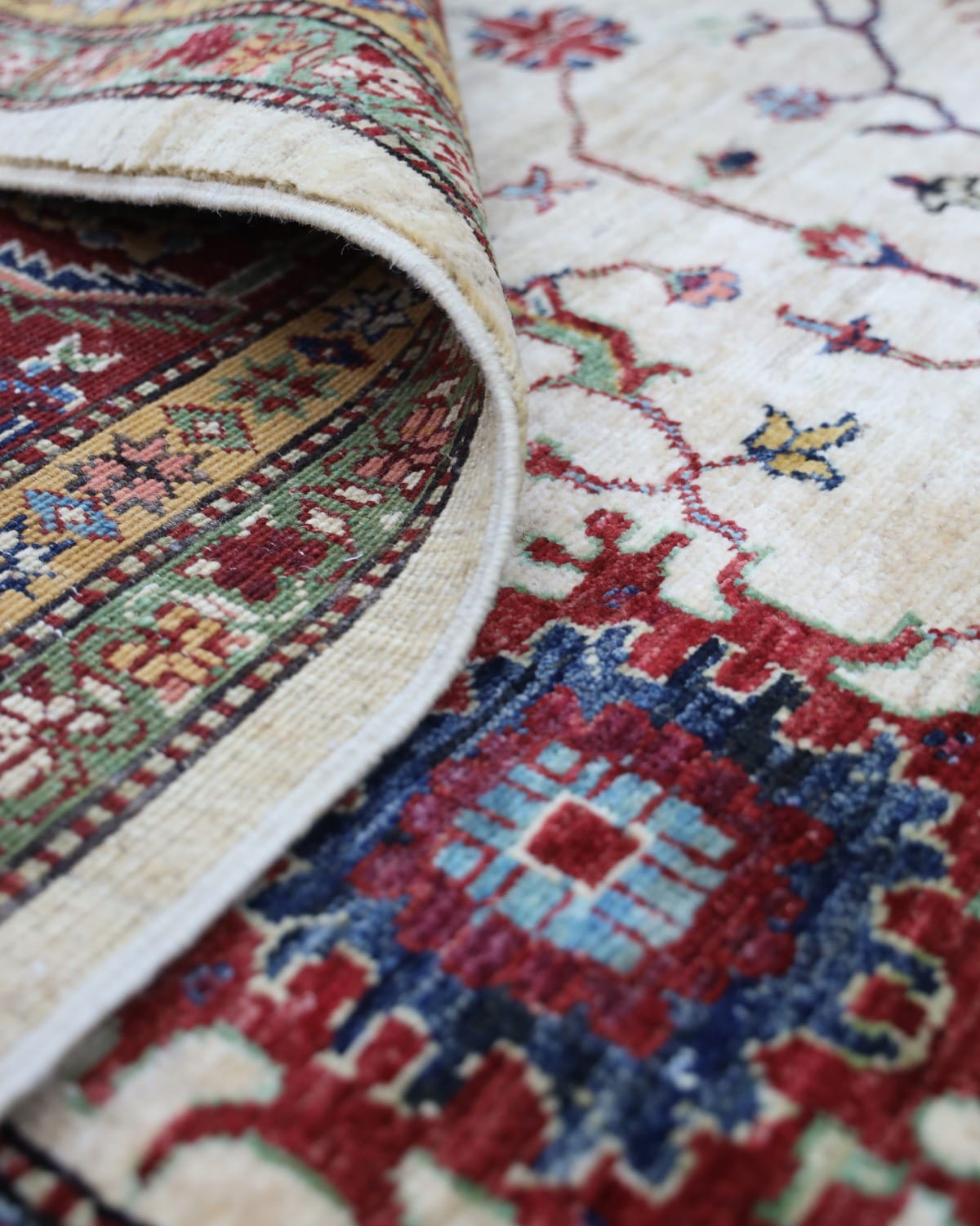Afghan Wool Rug | Floral Ziegler Design Carpet, 10x8.10 ft (305x247 cm)