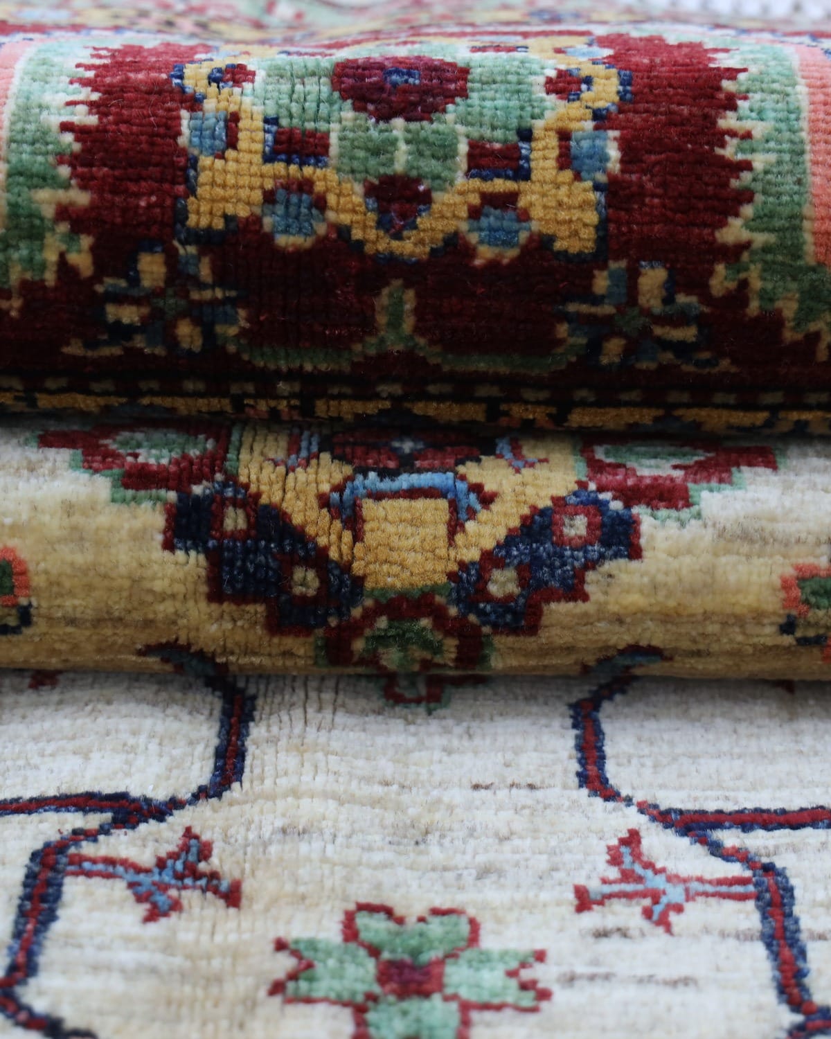 Afghan Wool Rug | Floral Ziegler Design Carpet, 10x8.10 ft (305x247 cm)