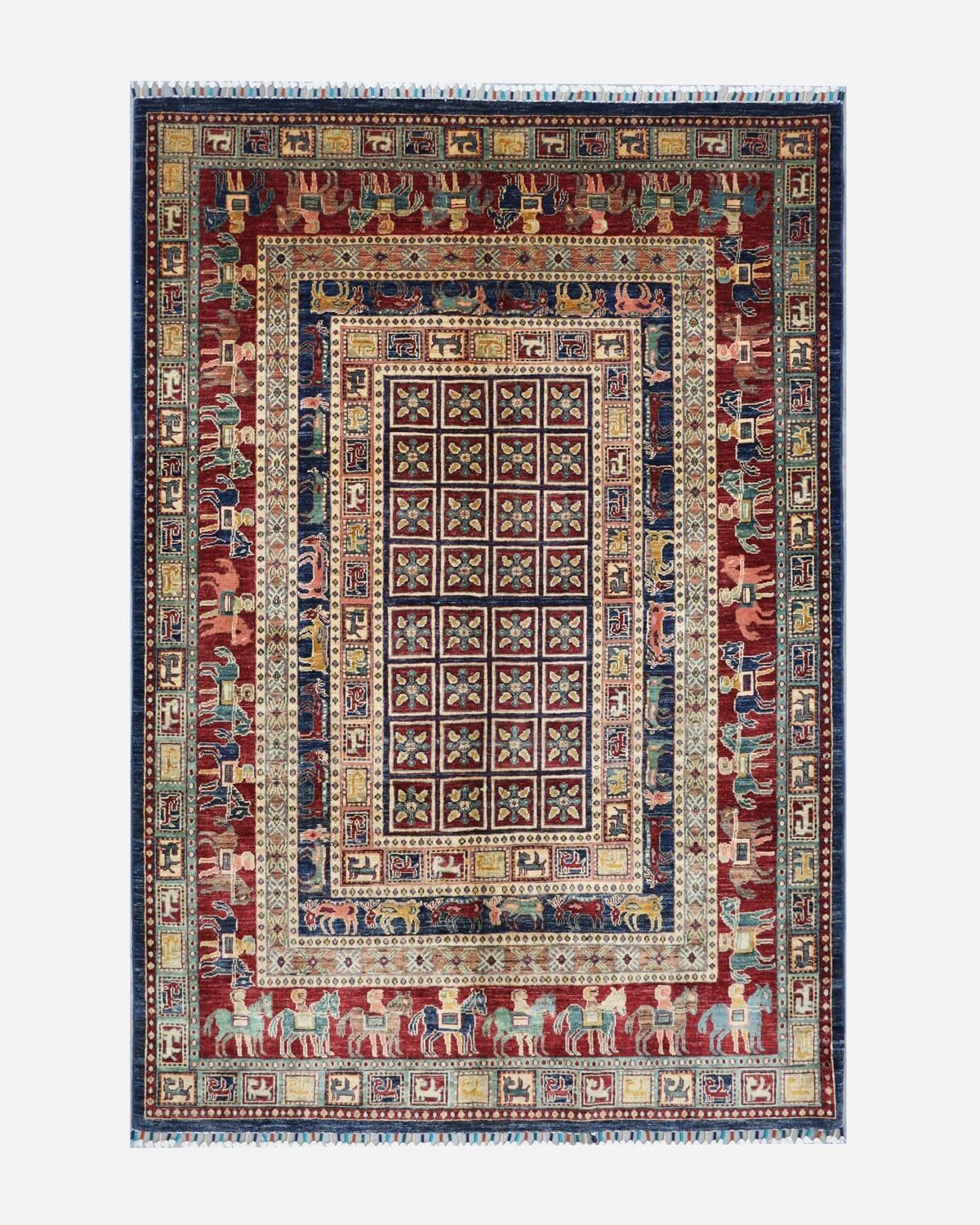 Afghan Rug, Handmade Wool Tribal Carpet