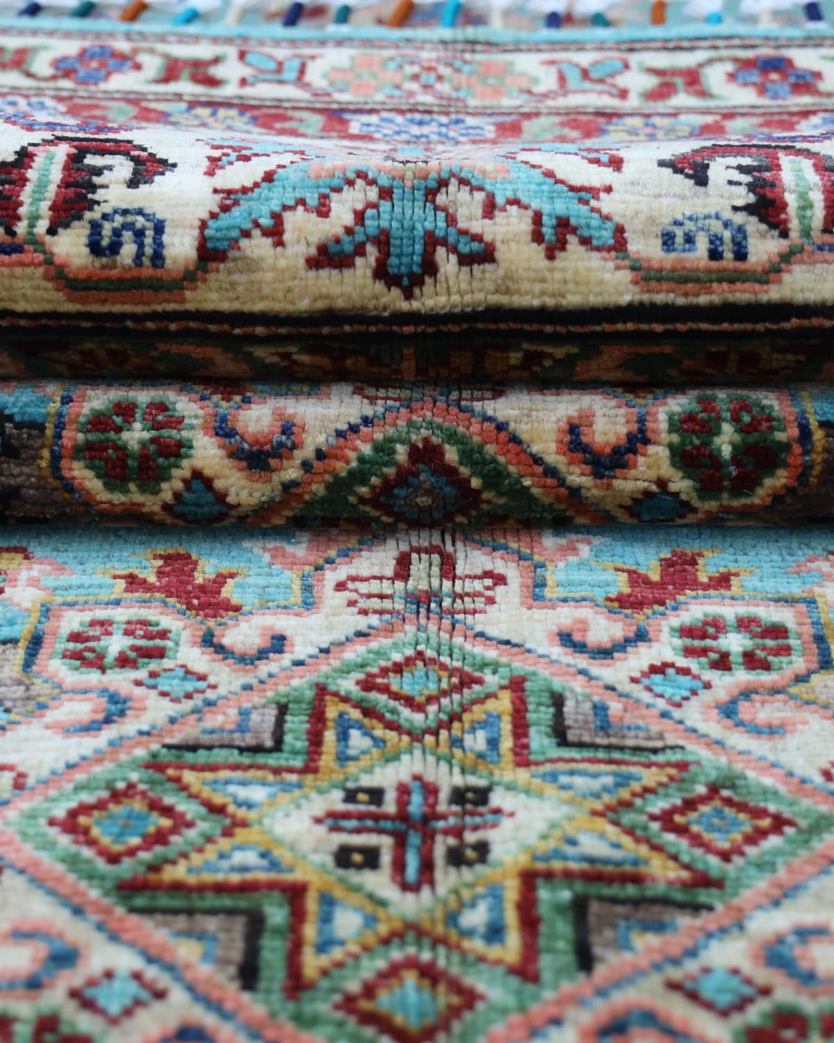 Rust Blue Heriz Rug – Hand Knotted Area Rug