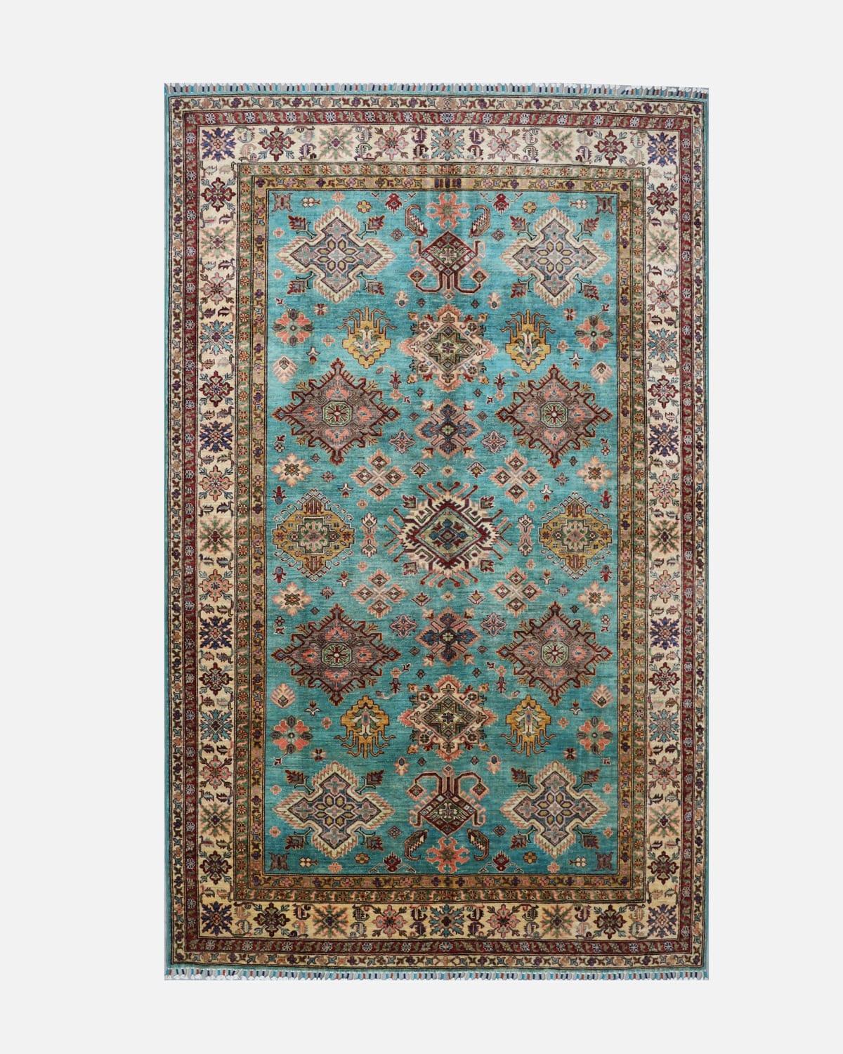 Rust Blue Heriz Rug – Hand Knotted Area Rug