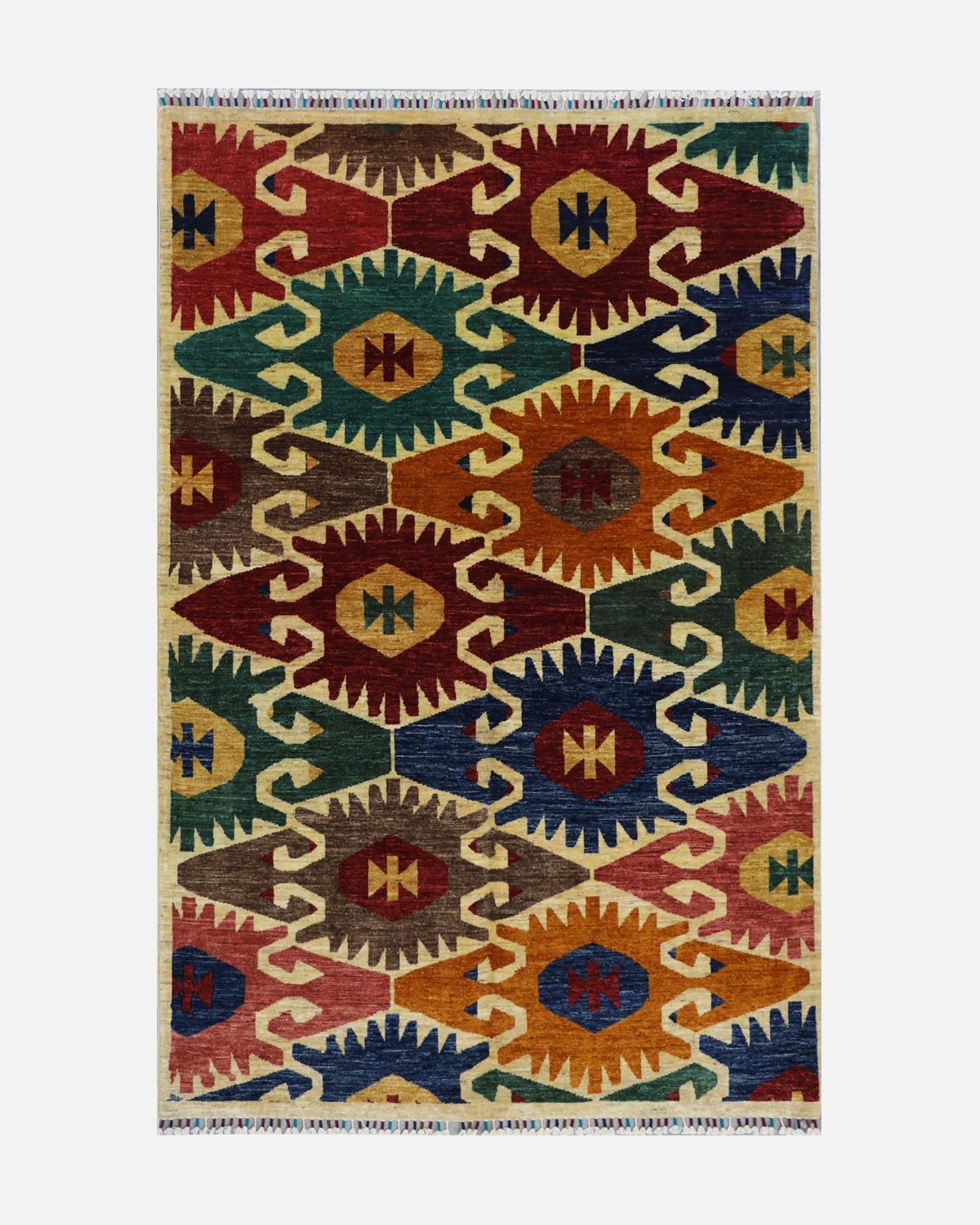 GilimNoma Handmade Wool Rug, Afghan Design