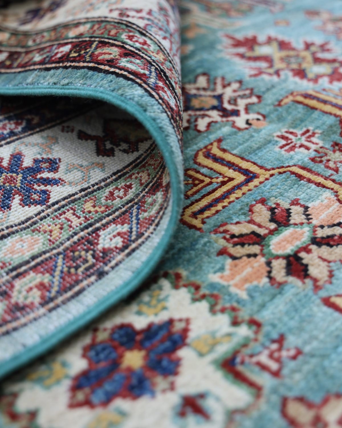 Afghan Handmade Wool Rug Traditional Floral Design, Living Room/Bedroom Carpet
