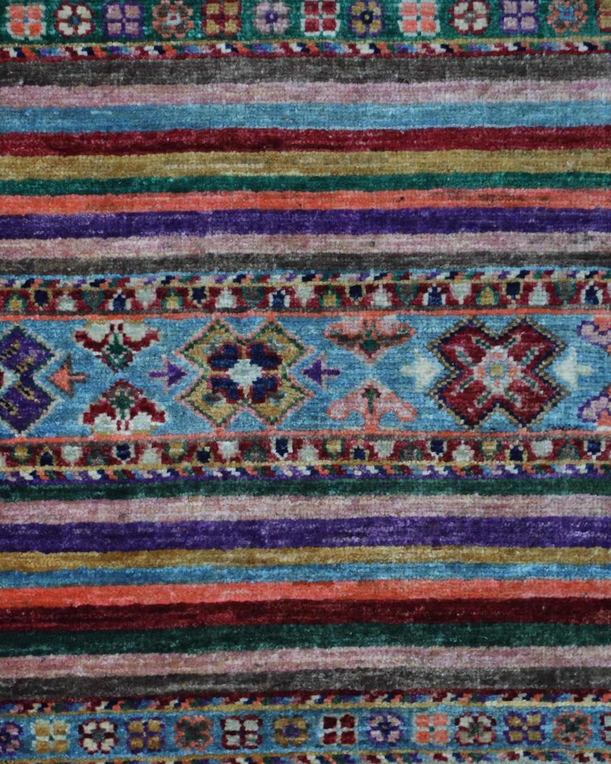 Khoorjin Wool Rug, Traditional Afghan Design, 1.96x2.95 ft (60x90 cm)