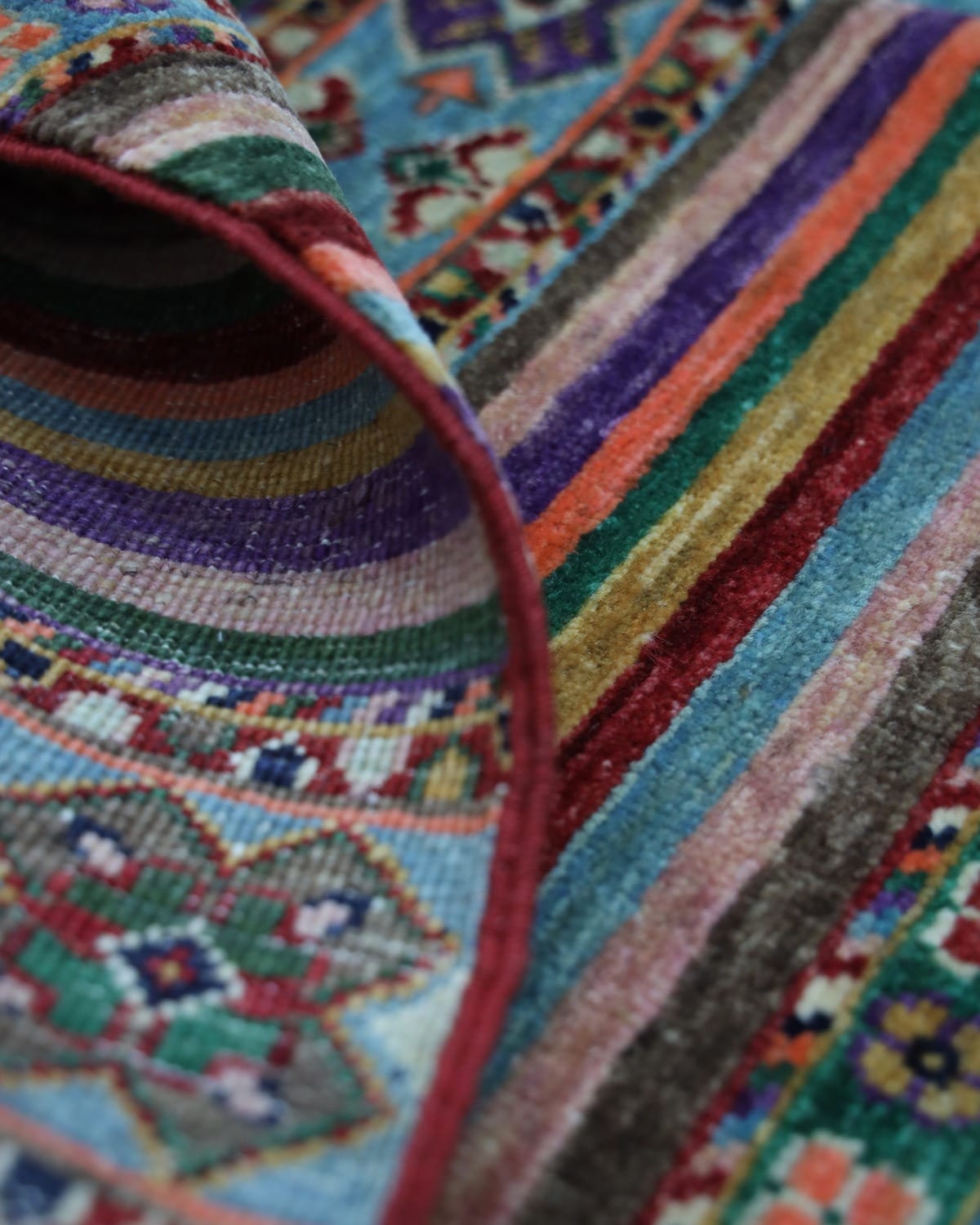 Khoorjin Wool Rug, Traditional Afghan Design, 1.96x2.95 ft (60x90 cm)