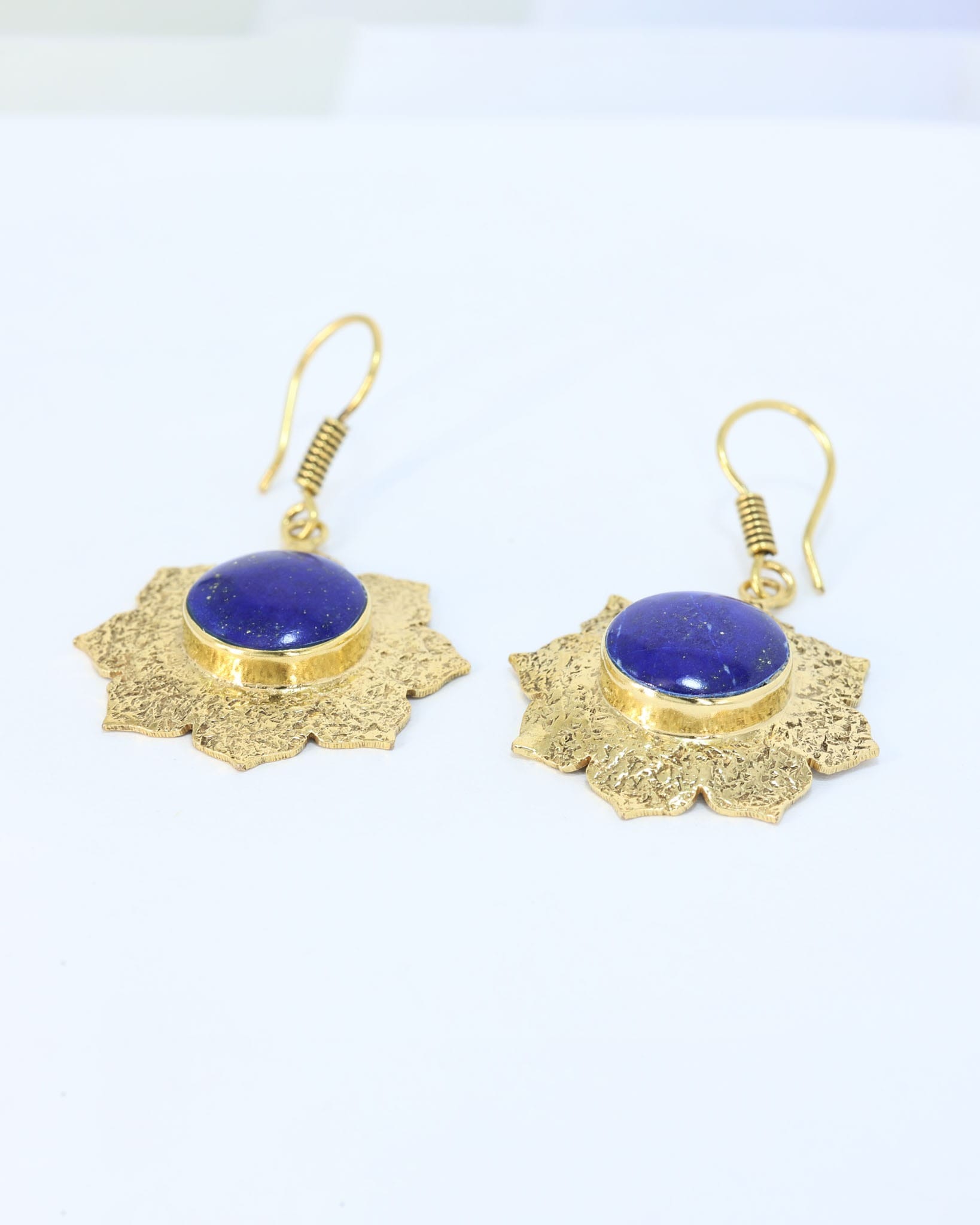 Lapis Lazuli Gold Earrings