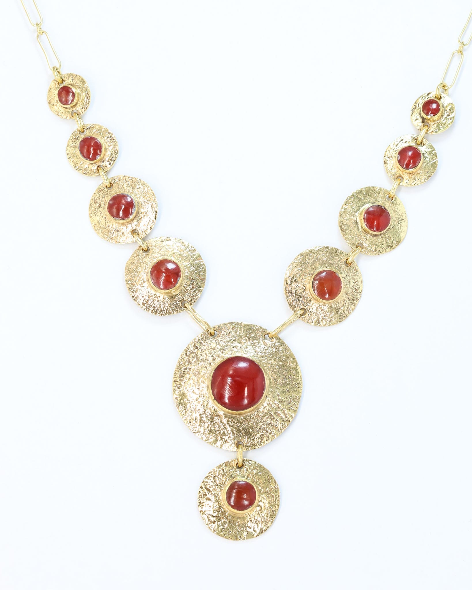 Hazara Red Agate Gold Statement Necklace