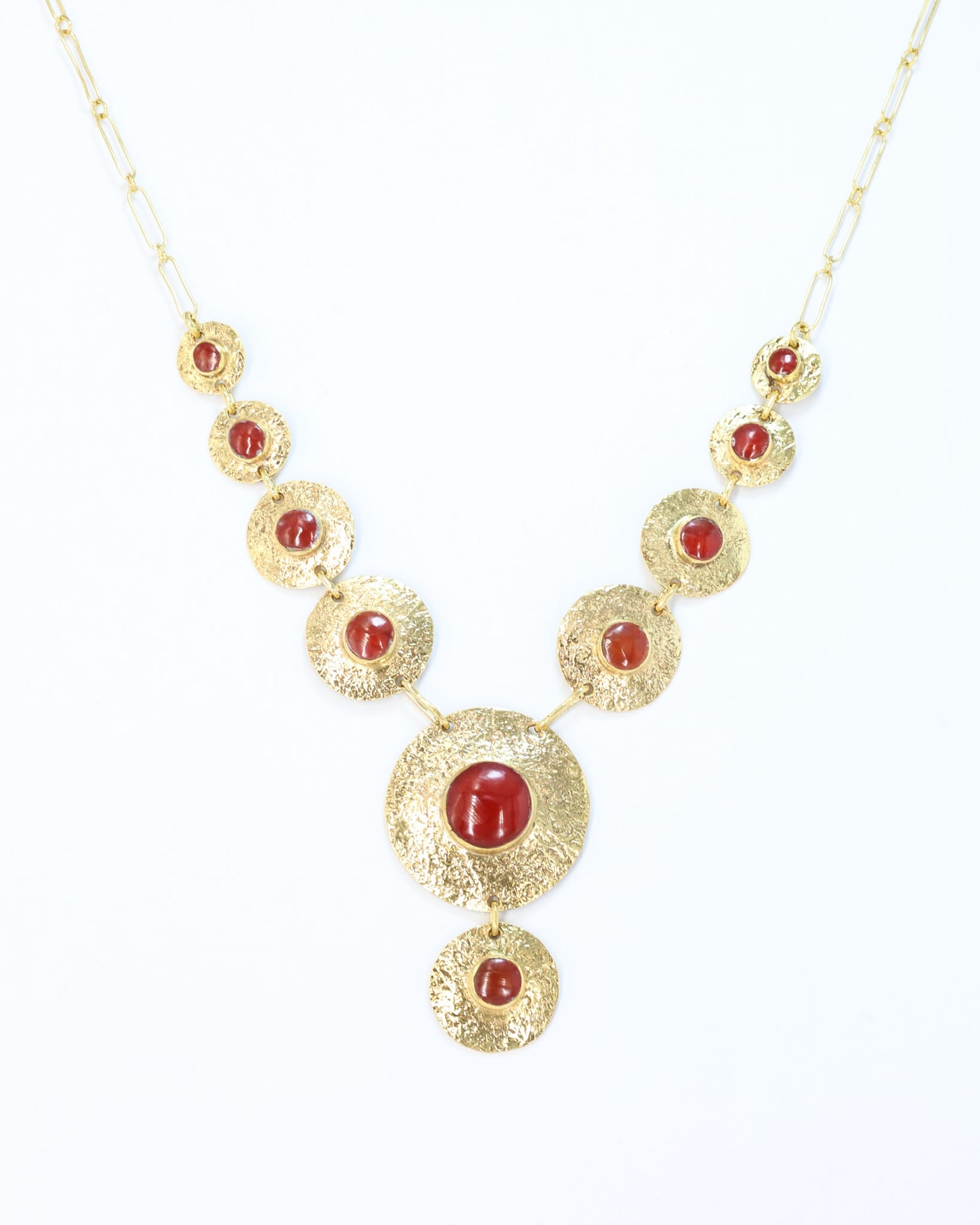 Hazara Red Agate Gold Statement Necklace