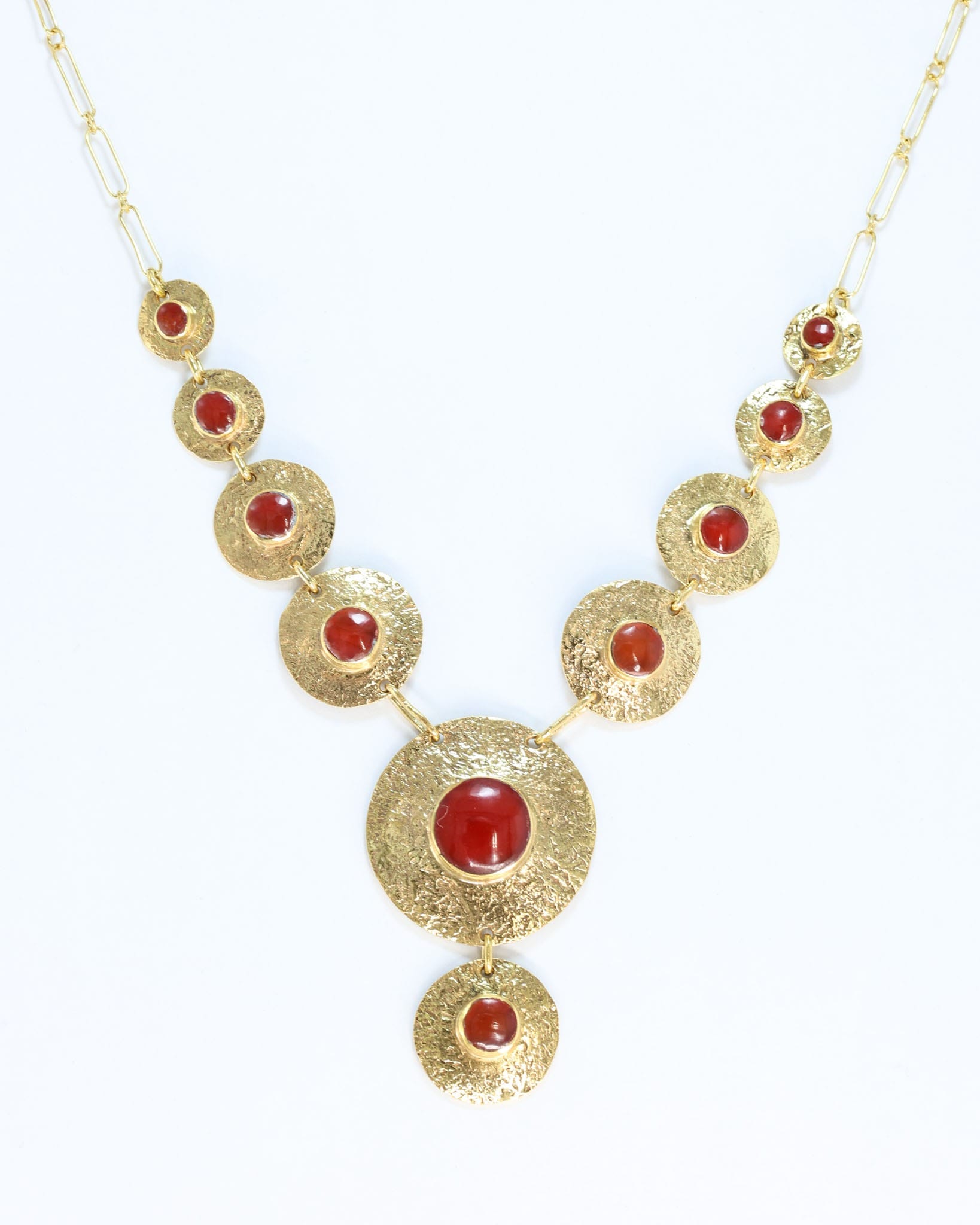 Hazara Red Agate Gold Statement Necklace