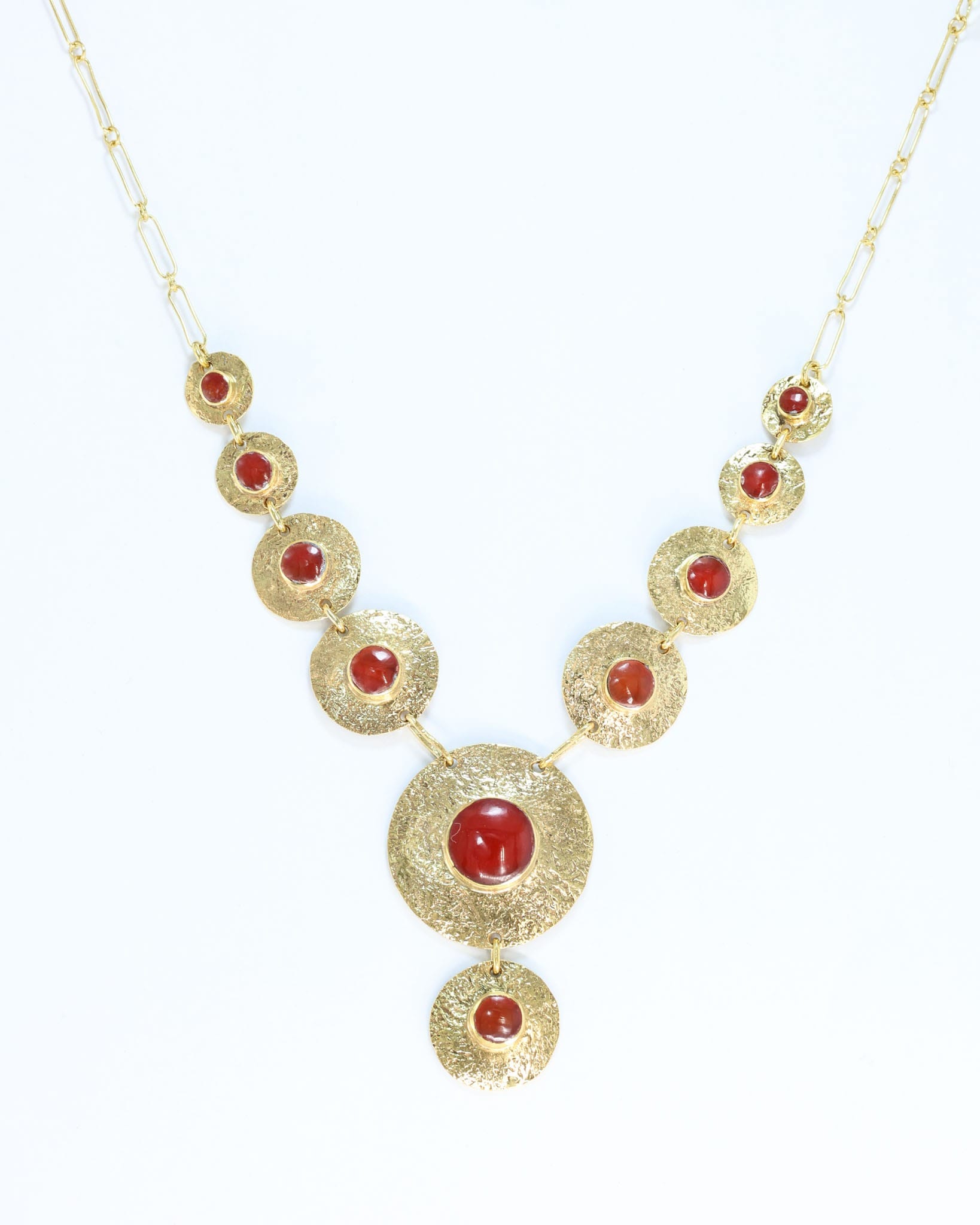 Hazara Red Agate Gold Statement Necklace