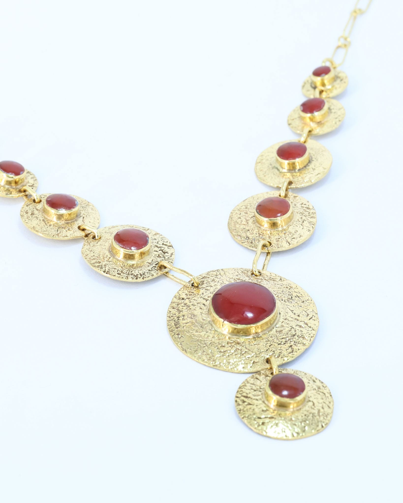 Hazara Red Agate Gold Statement Necklace