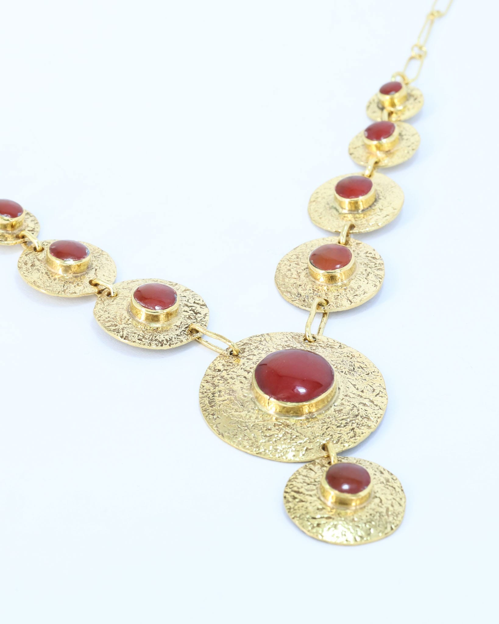 Hazara Red Agate Gold Statement Necklace