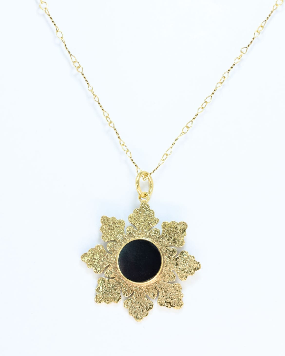 Black Stone Gold Plated Pendant Necklace