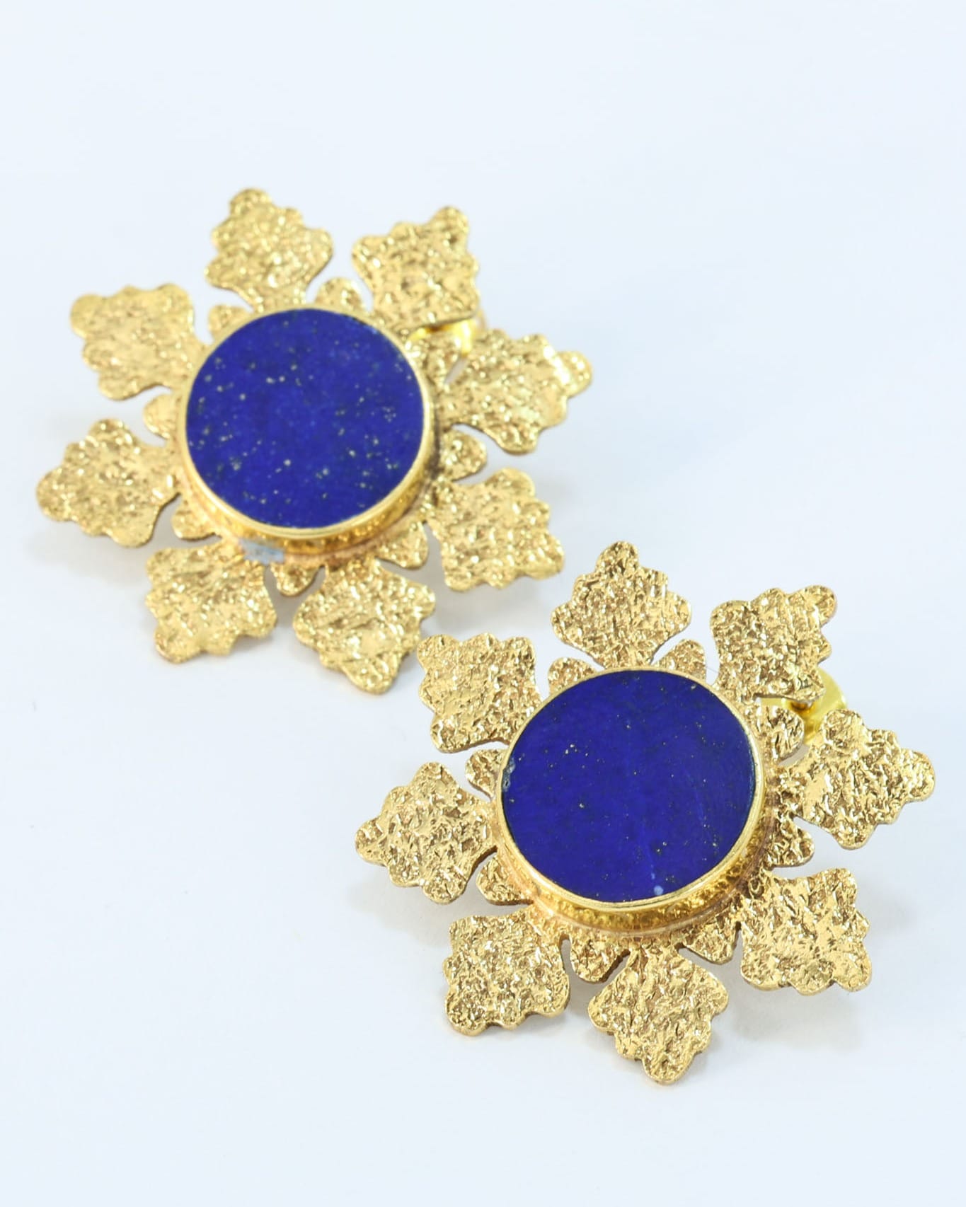 Lapis Gold Plated Stud Earrings