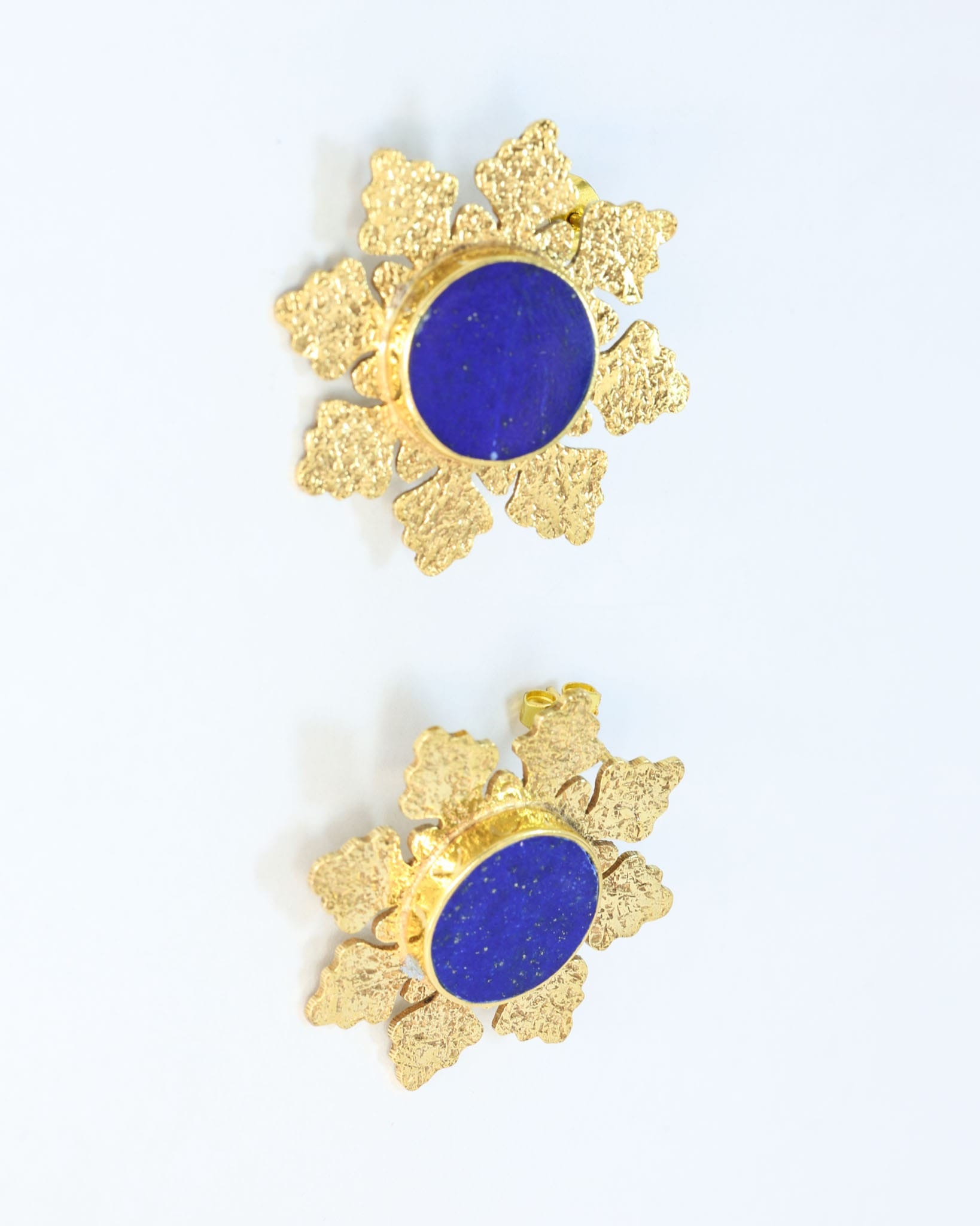 Lapis Gold Plated Stud Earrings