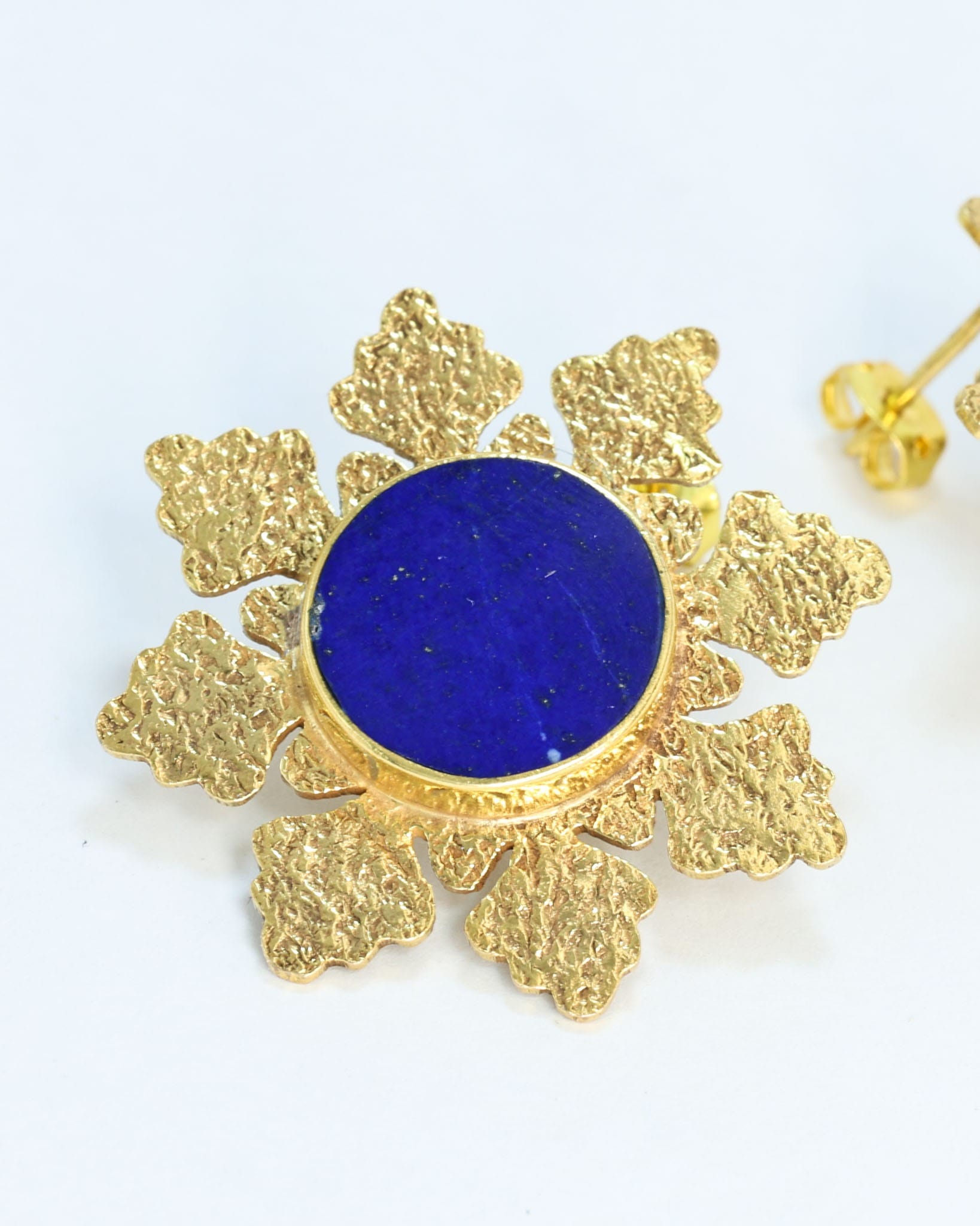 Lapis Gold Plated Stud Earrings