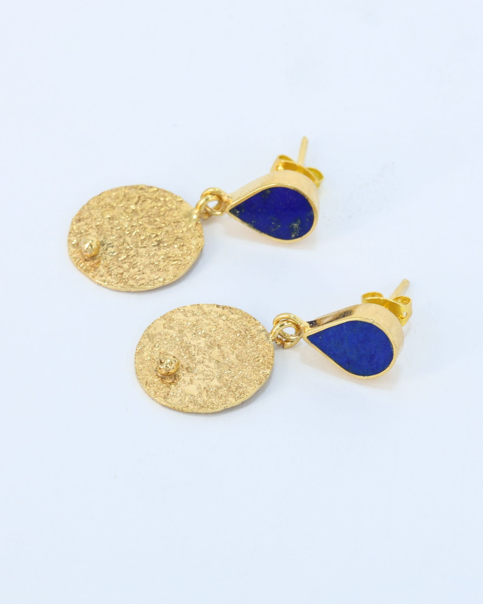 Queen Lapis Gold Plated Drop Earrings
