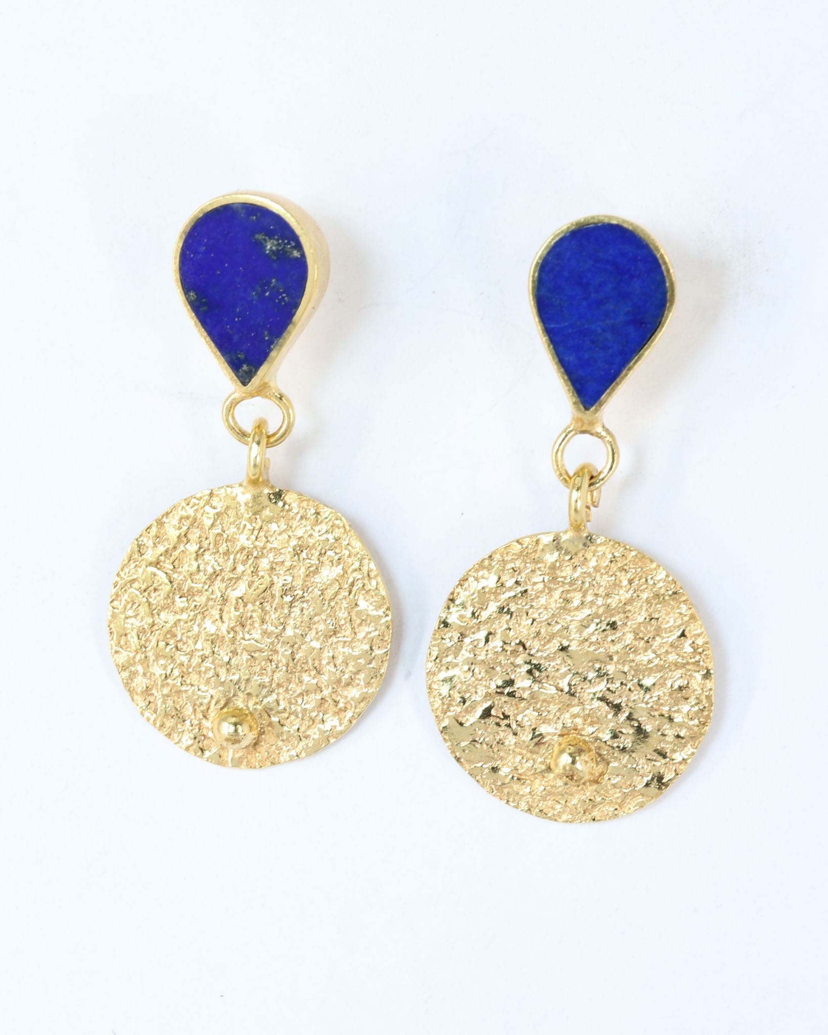 Queen Lapis Gold Plated Drop Earrings