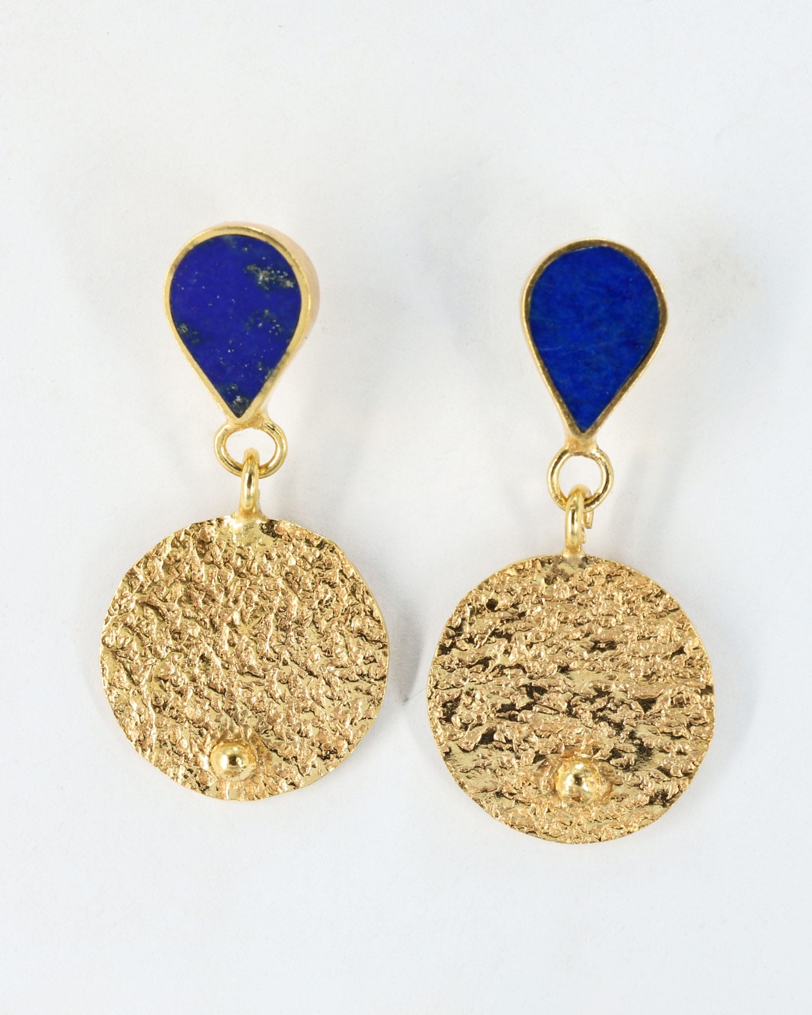 Queen Lapis Gold Plated Drop Earrings
