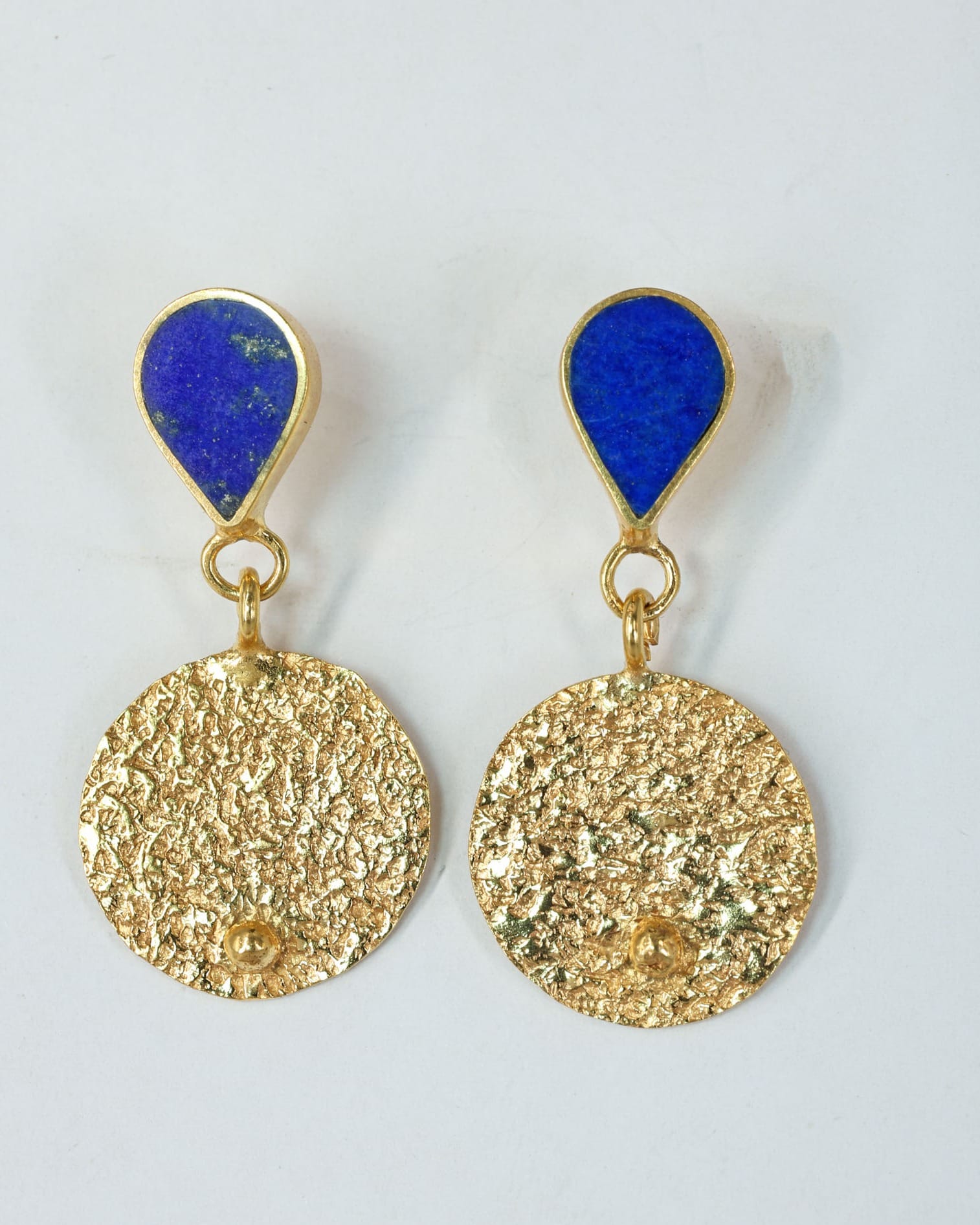 Queen Lapis Gold Plated Drop Earrings