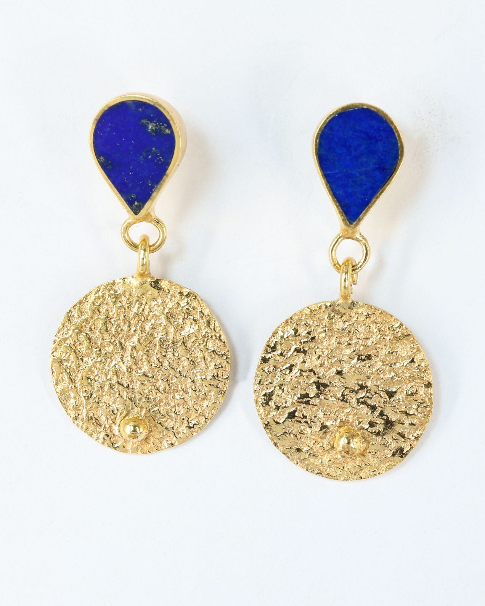 Queen Lapis Gold Plated Drop Earrings