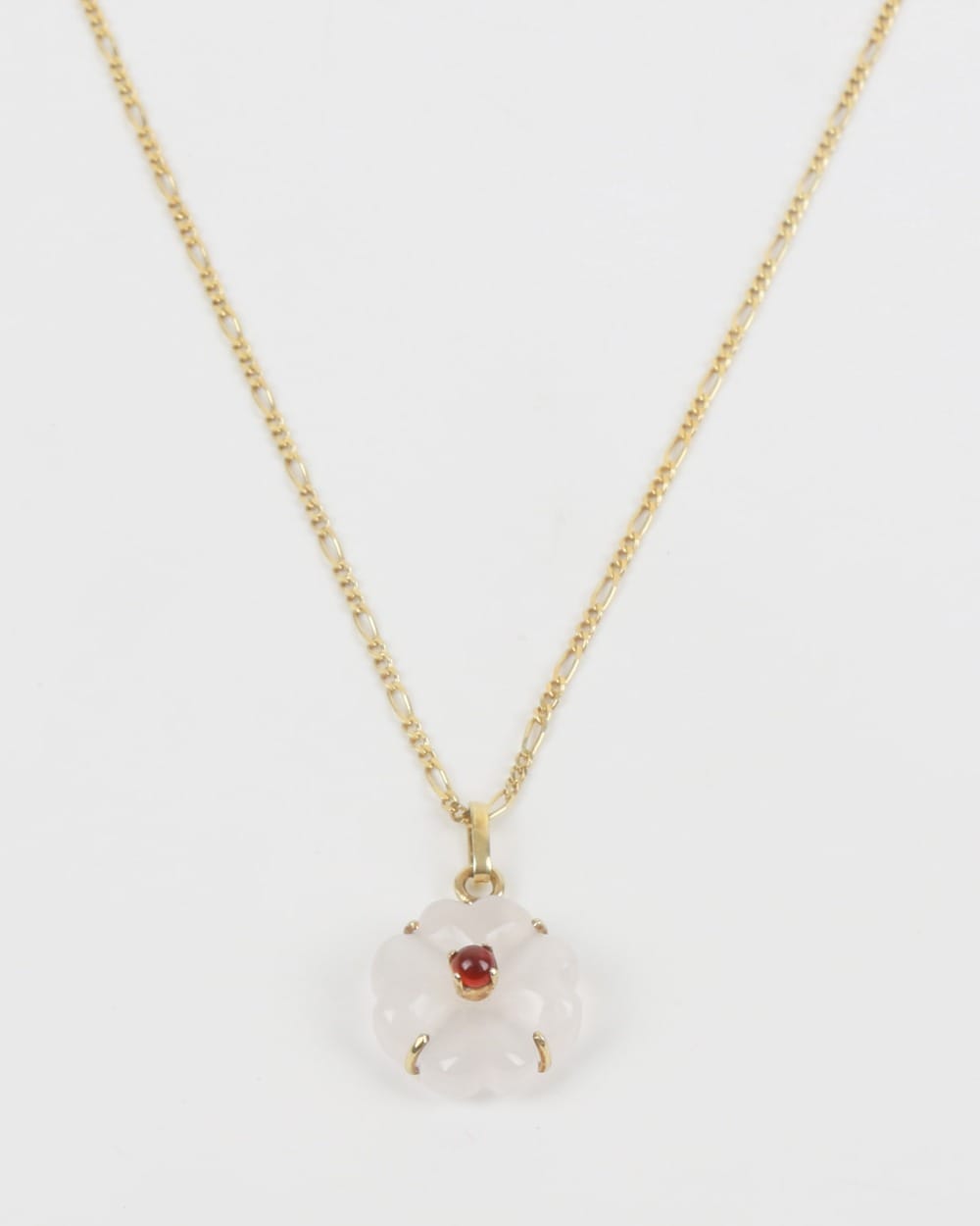Flower Necklace with Pink Quartz