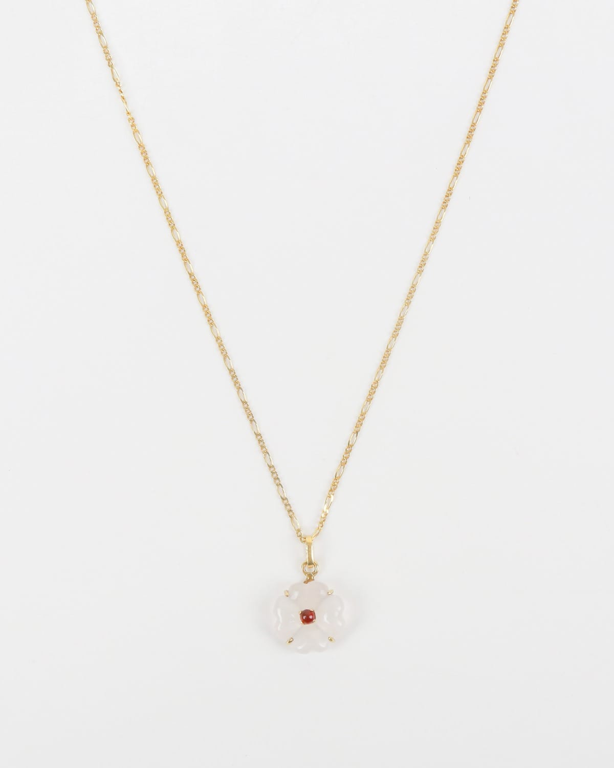 Flower Necklace with Pink Quartz