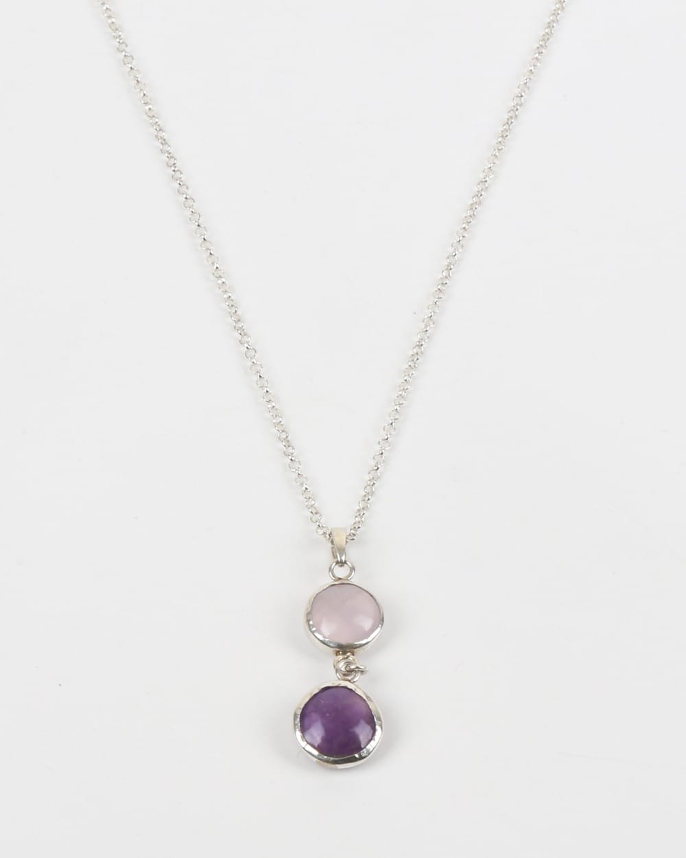 Necklace with Rose Quartz & Amethyst