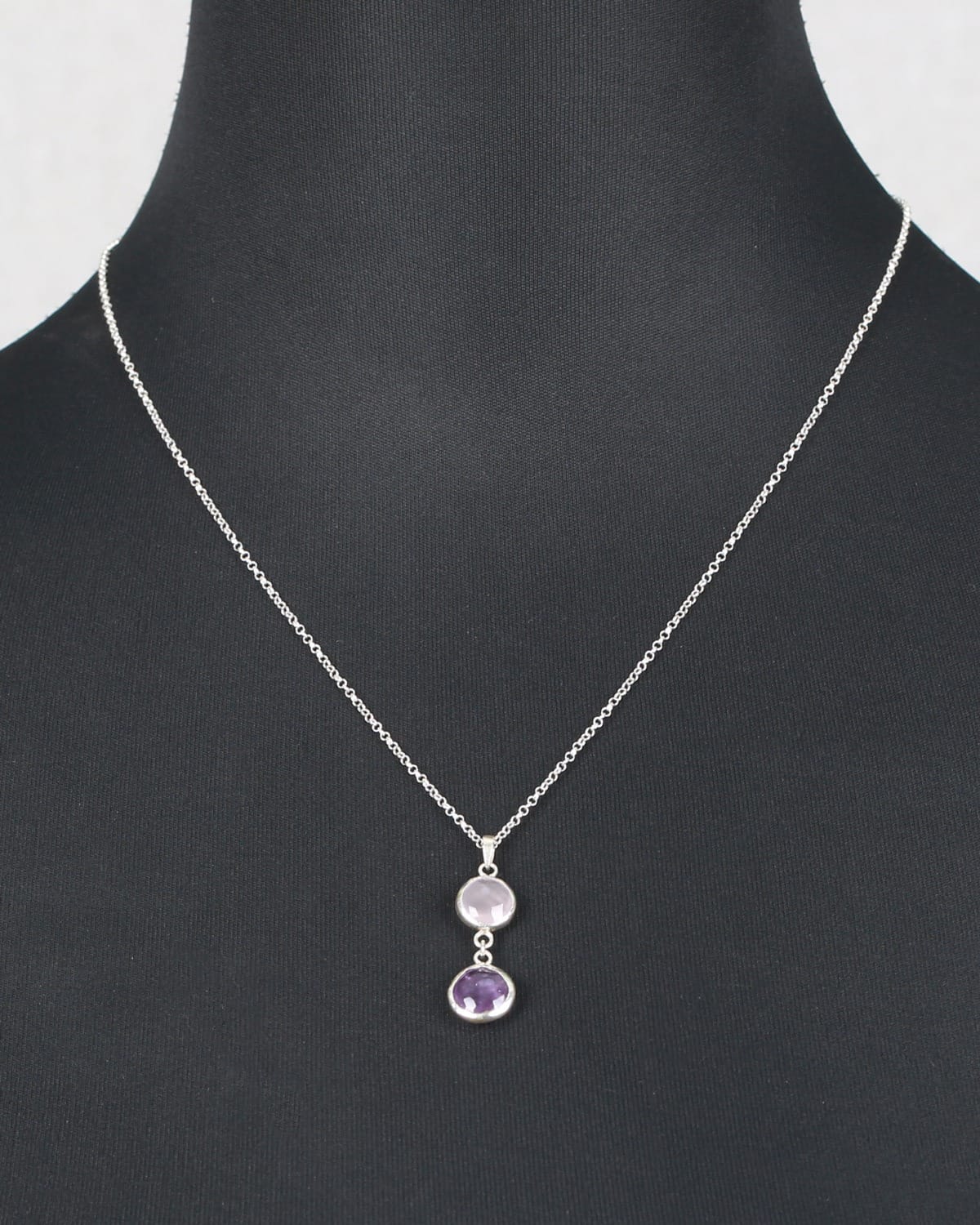 Necklace with Rose Quartz & Amethyst