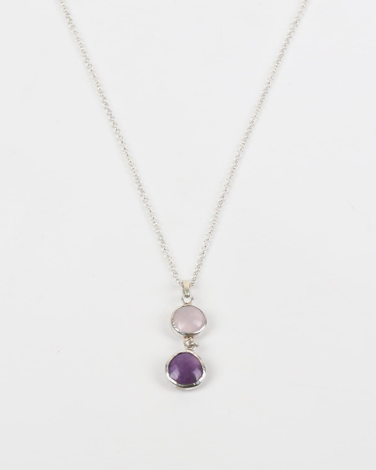 Necklace with Rose Quartz & Amethyst