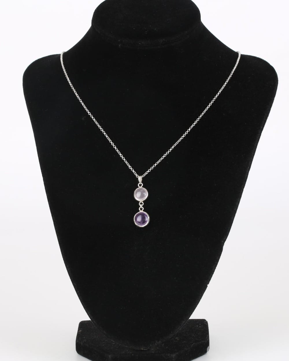 Necklace with Rose Quartz & Amethyst