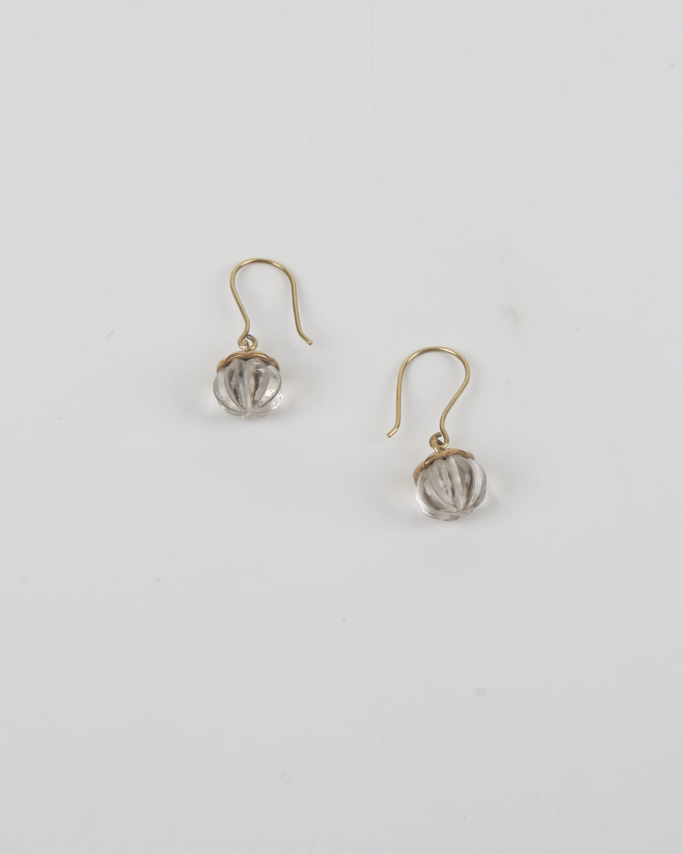 Pumpkin Earrings with White Quartz