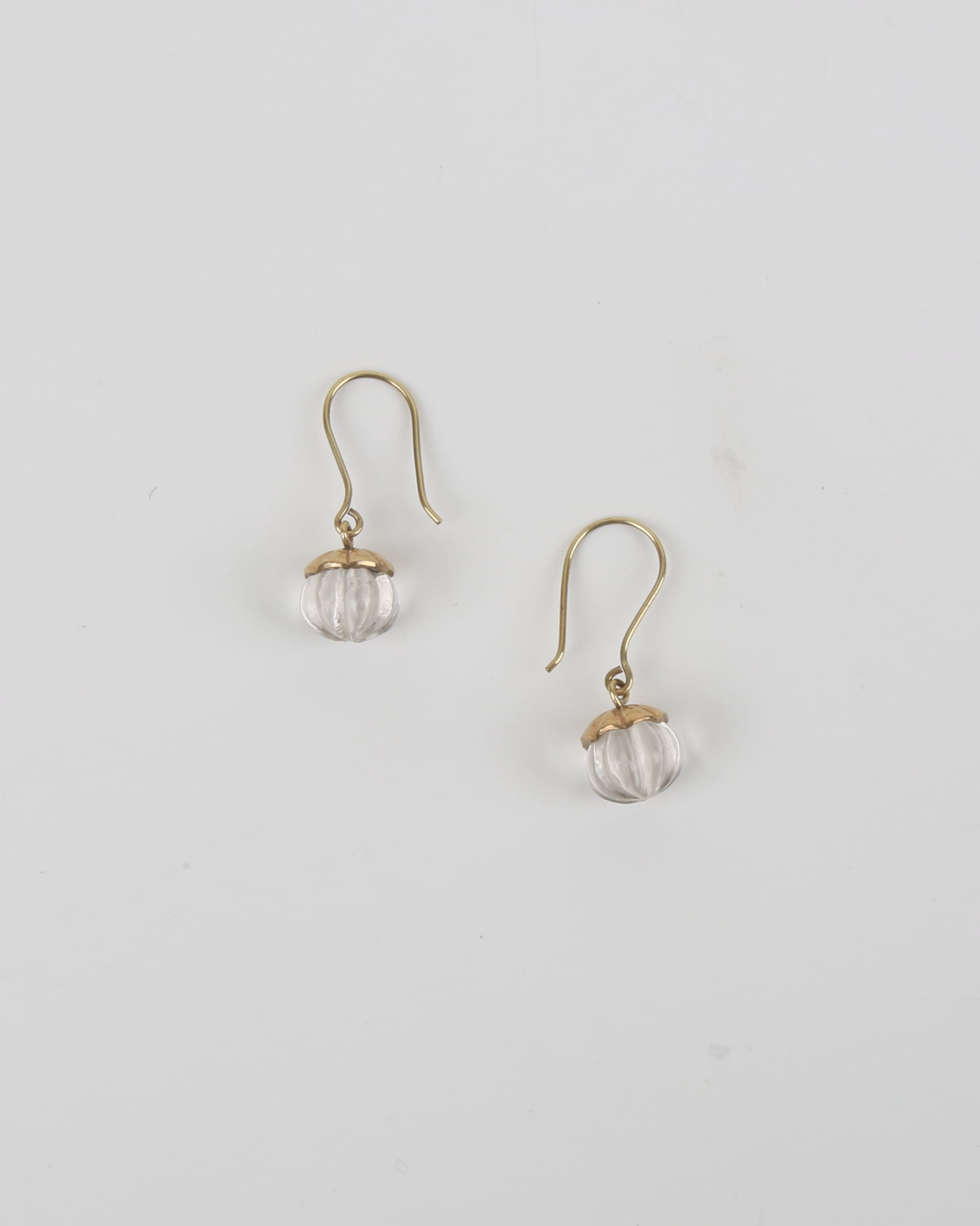 Pumpkin Earrings with White Quartz