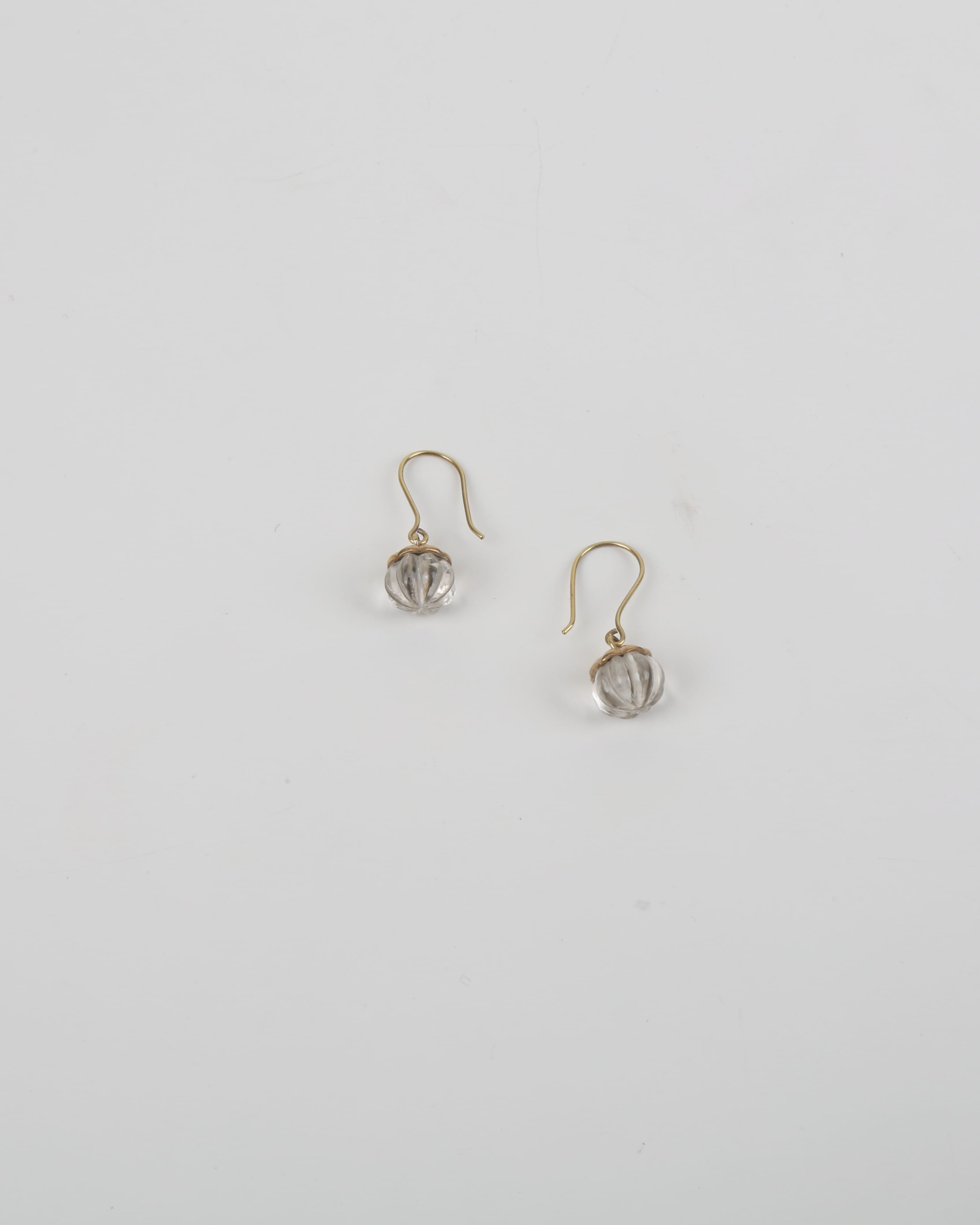 Pumpkin Earrings with White Quartz