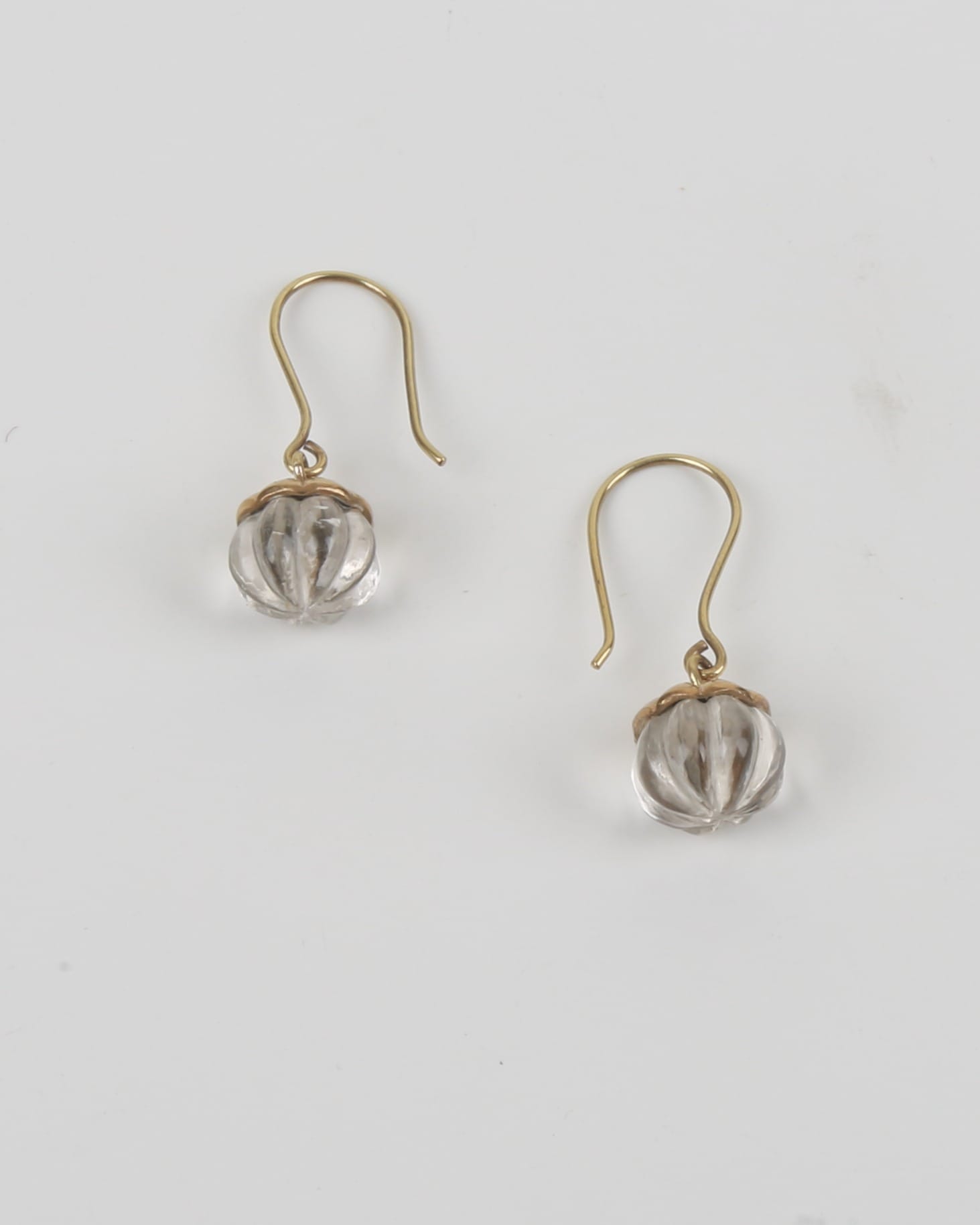 Pumpkin Earrings with White Quartz