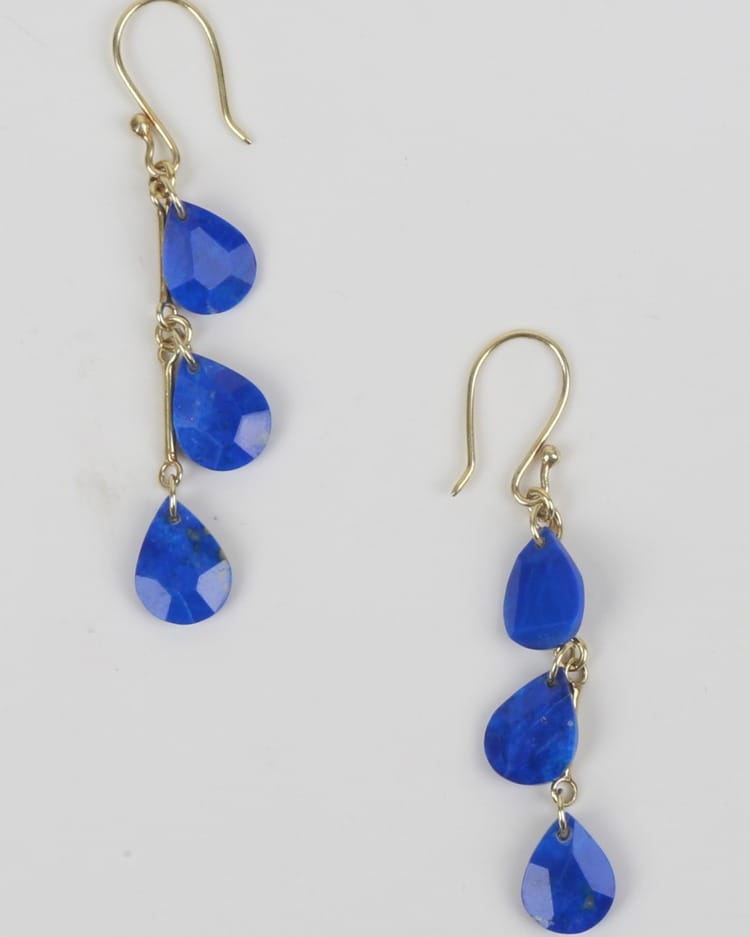 Cascade Earrings with Royal Blue Lapis
