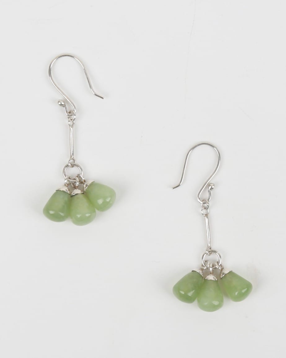 Bell Earrings with Light Green Shah Maqsoud Stone