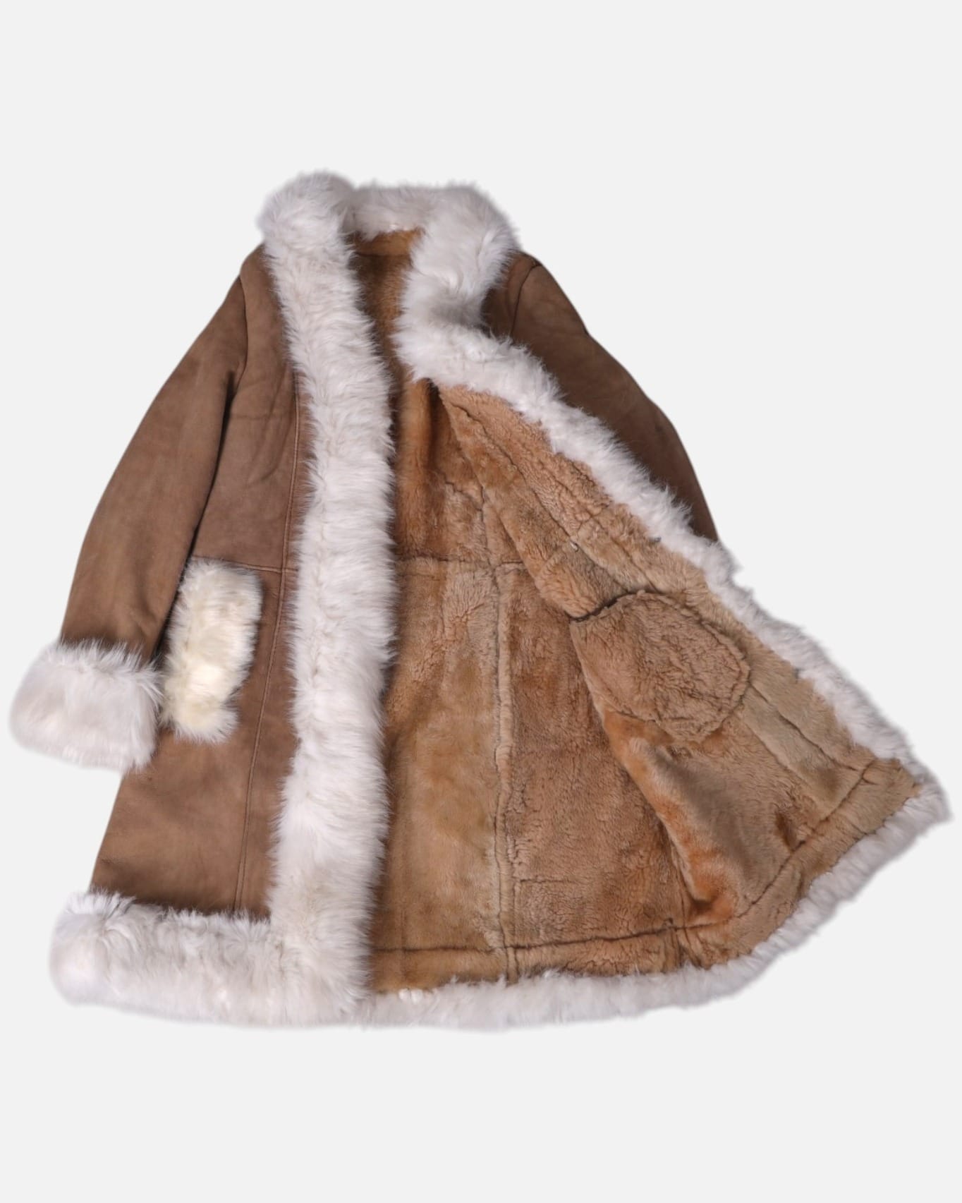 Women Coat with White Fur Trim