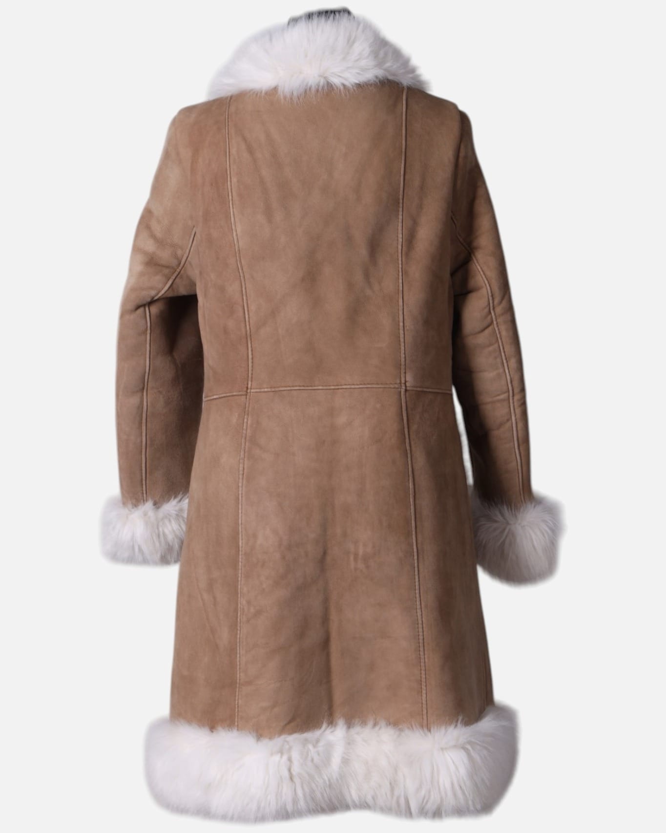 Women Coat with White Fur Trim