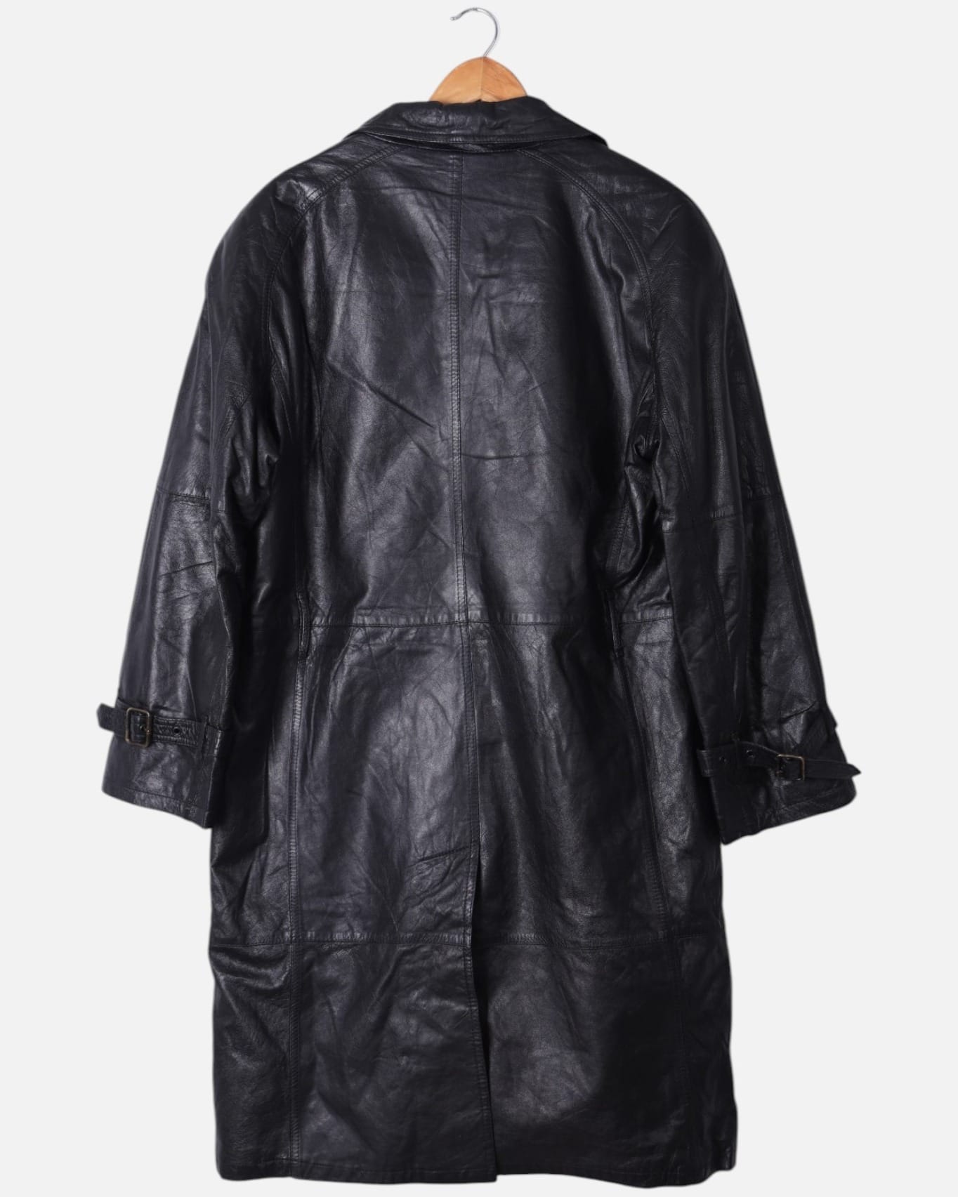 Black Leather Trench Coat