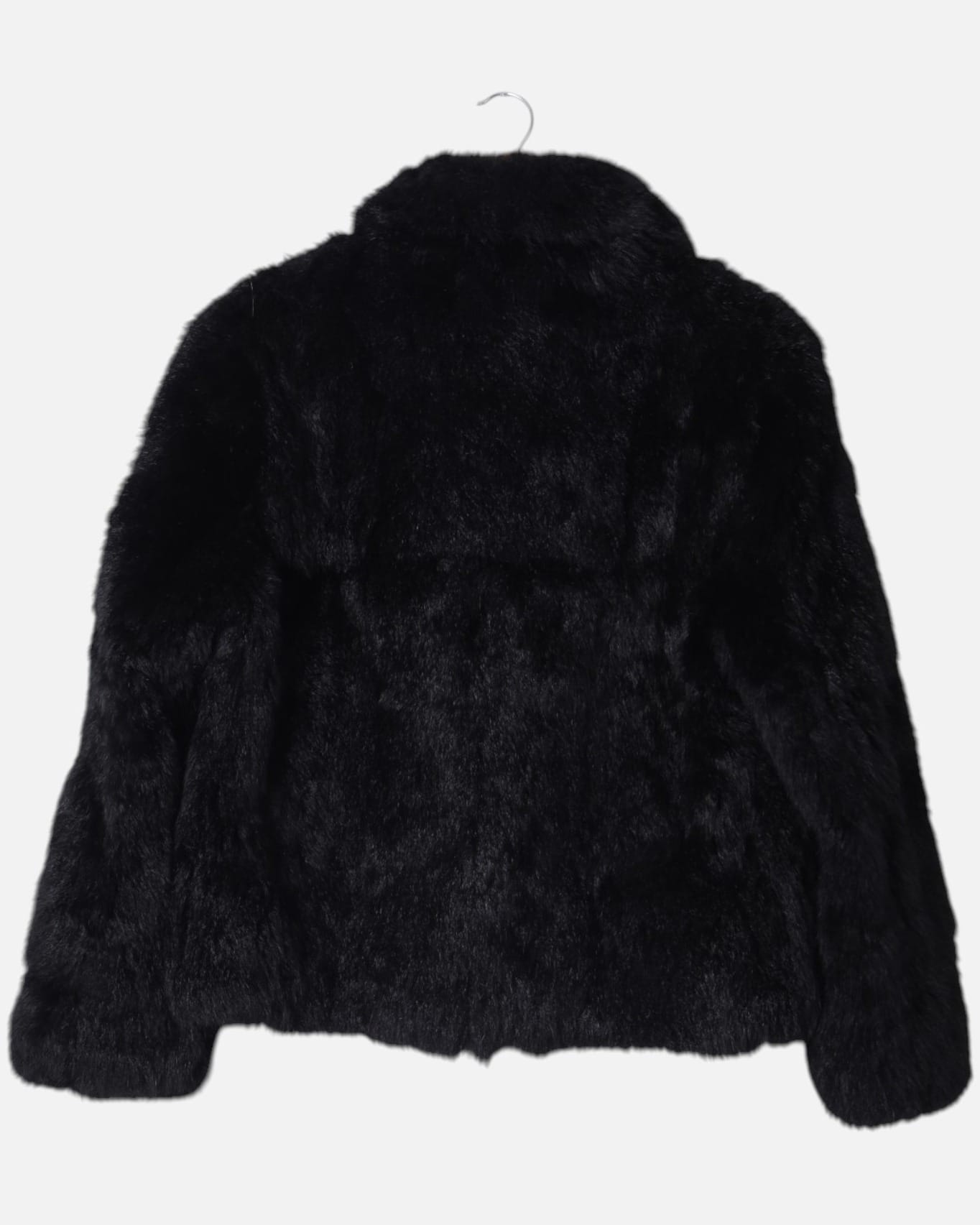 Black Rabbit Fur Coat