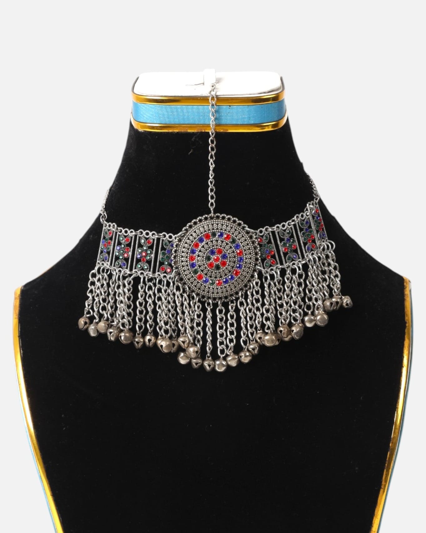 Colorful Stone Choker & Headpiece Set