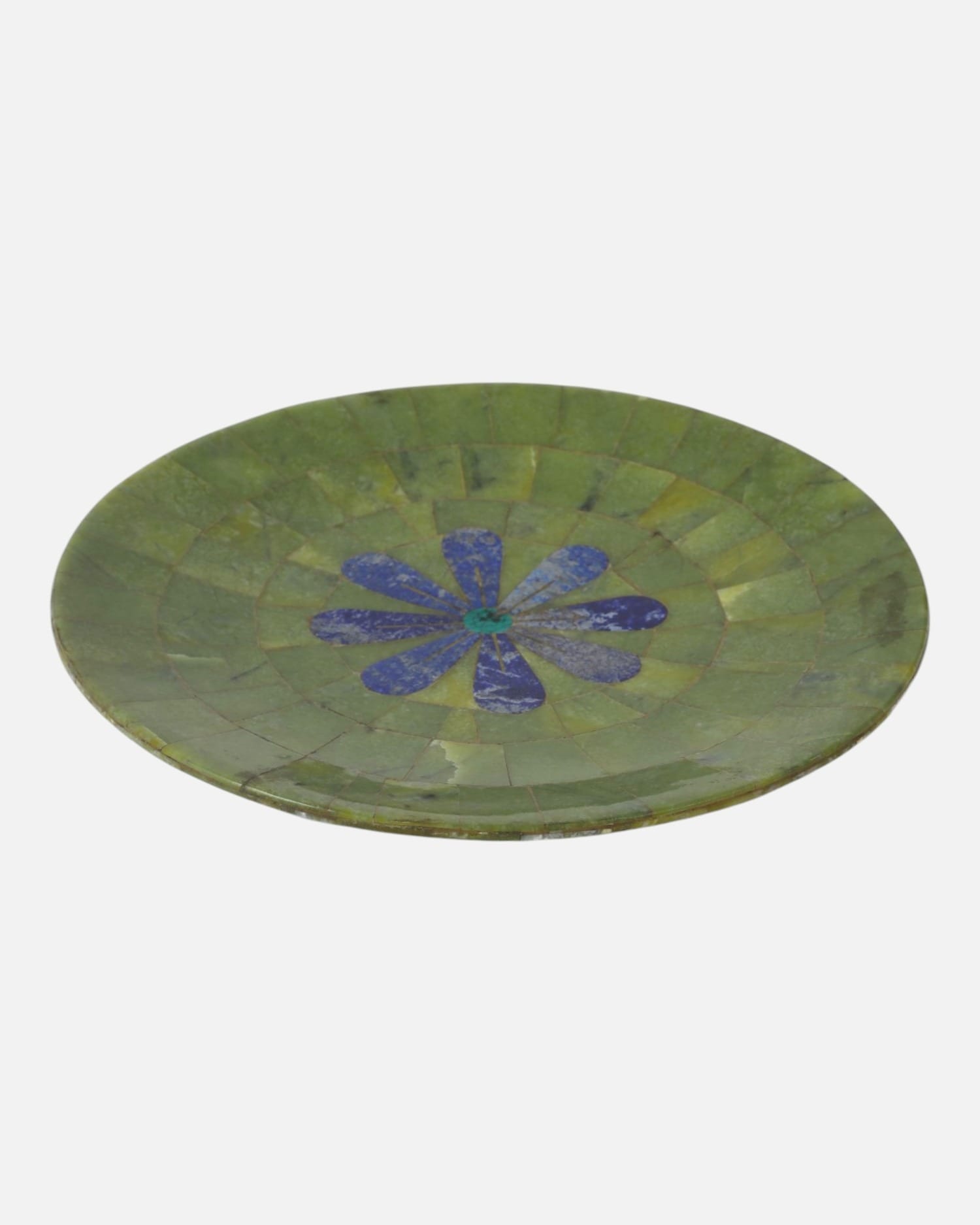Decorative Plate with Serpentine and Lapis Stone