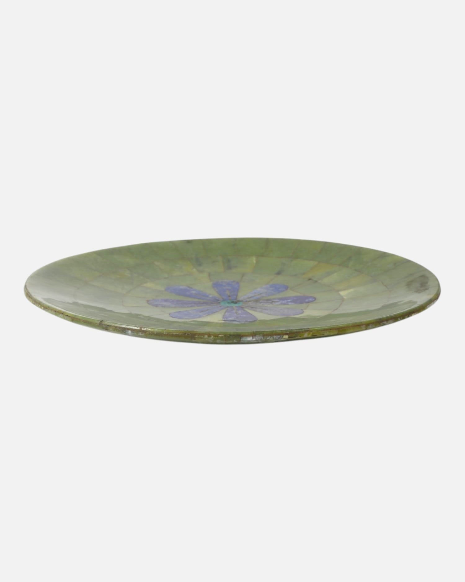 Decorative Plate with Serpentine and Lapis Stone