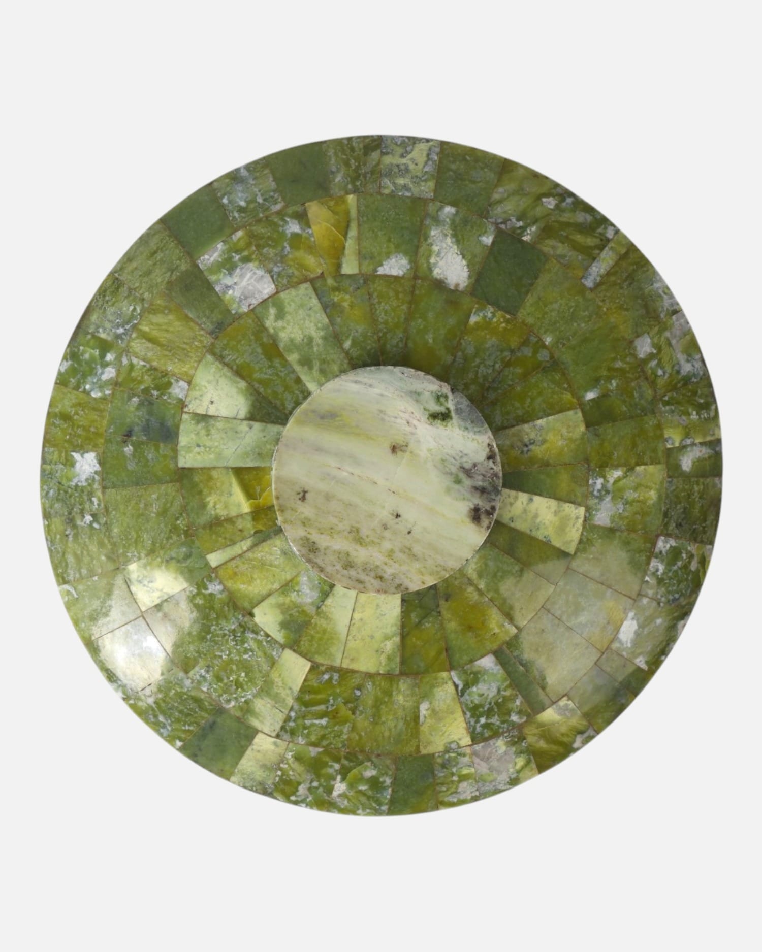 Decorative Plate with Serpentine and Lapis Stone