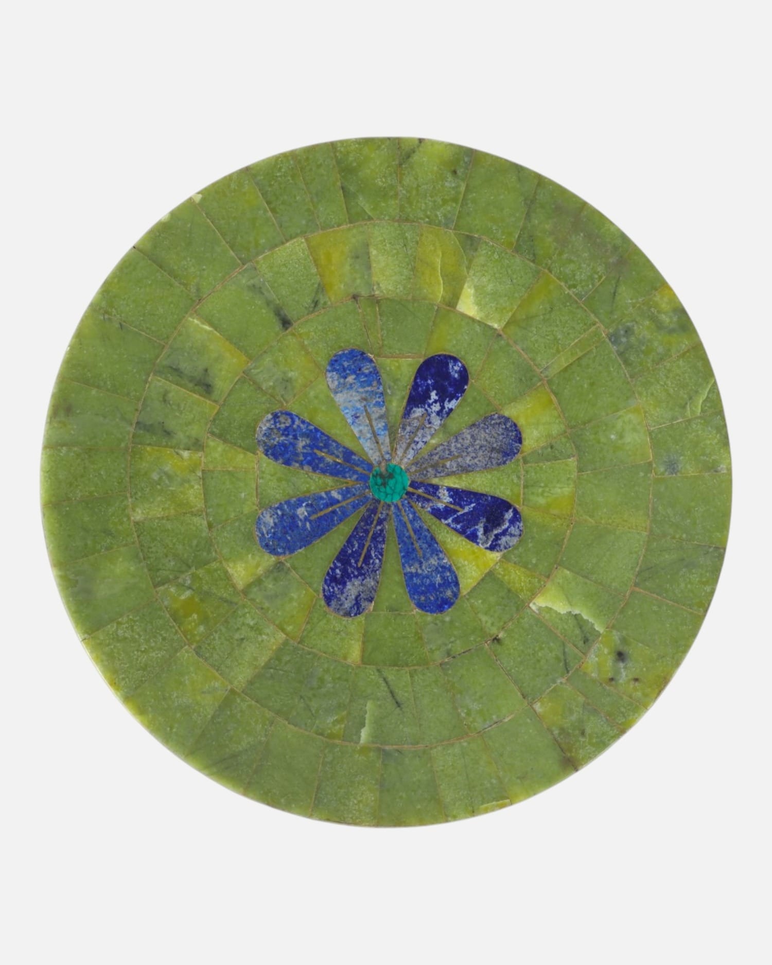 Decorative Plate with Serpentine and Lapis Stone