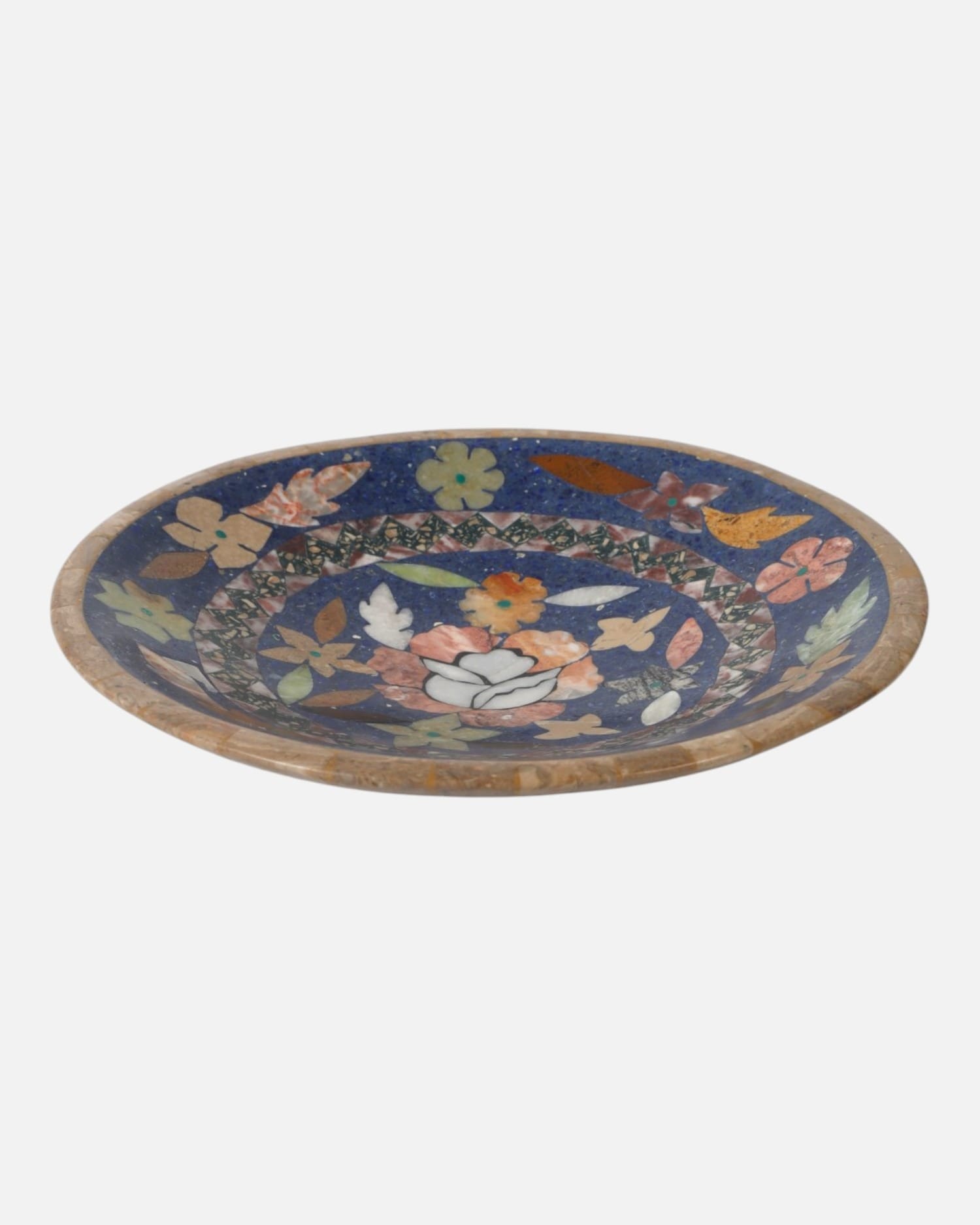 Handcrafted Plate with Mixed Natural Stones