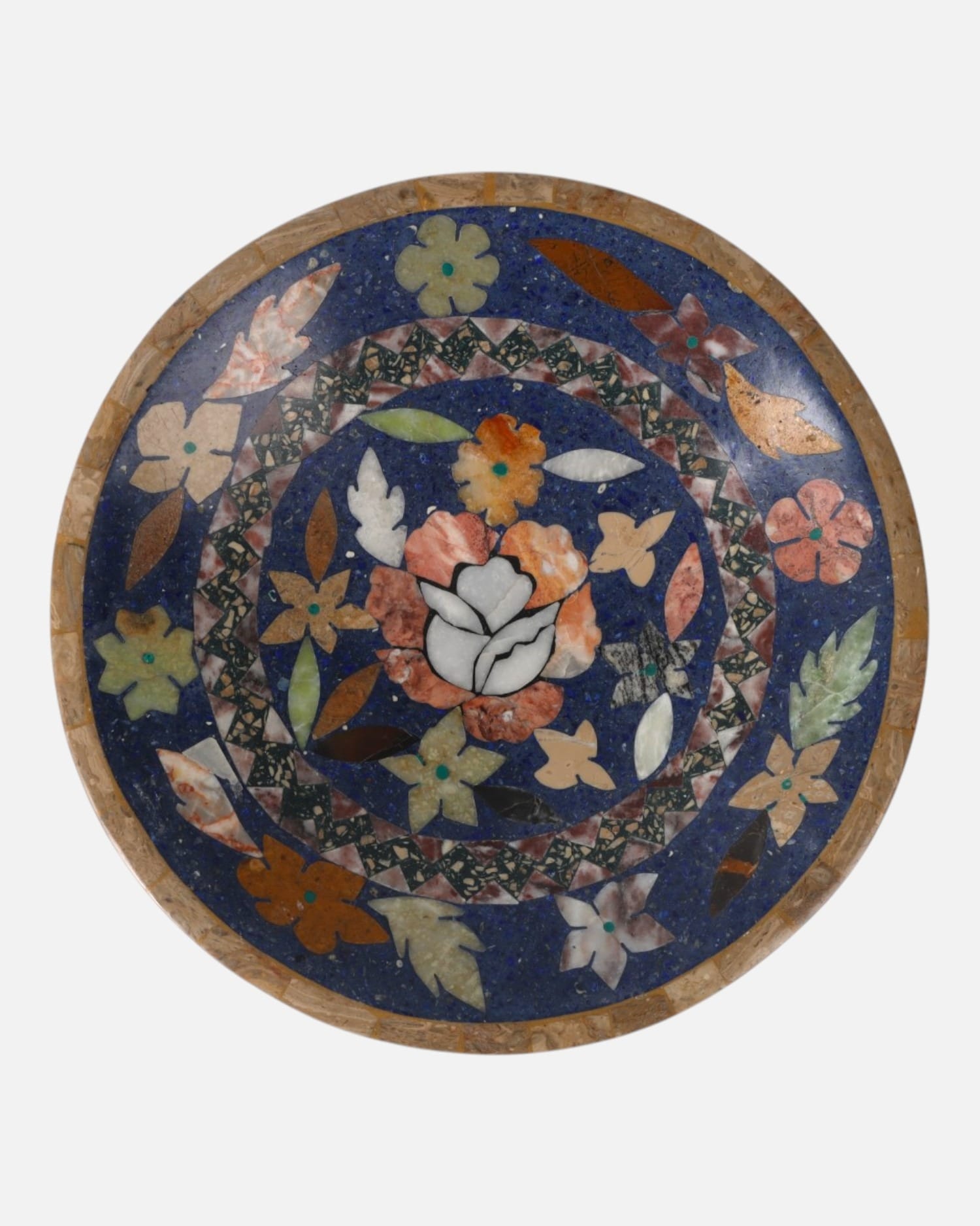 Handcrafted Plate with Mixed Natural Stones