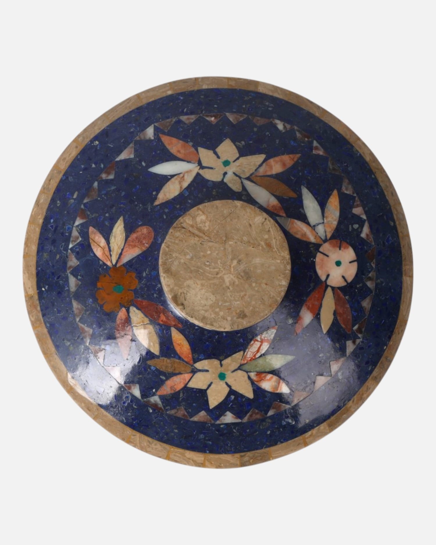 Handcrafted Plate with Mixed Natural Stones