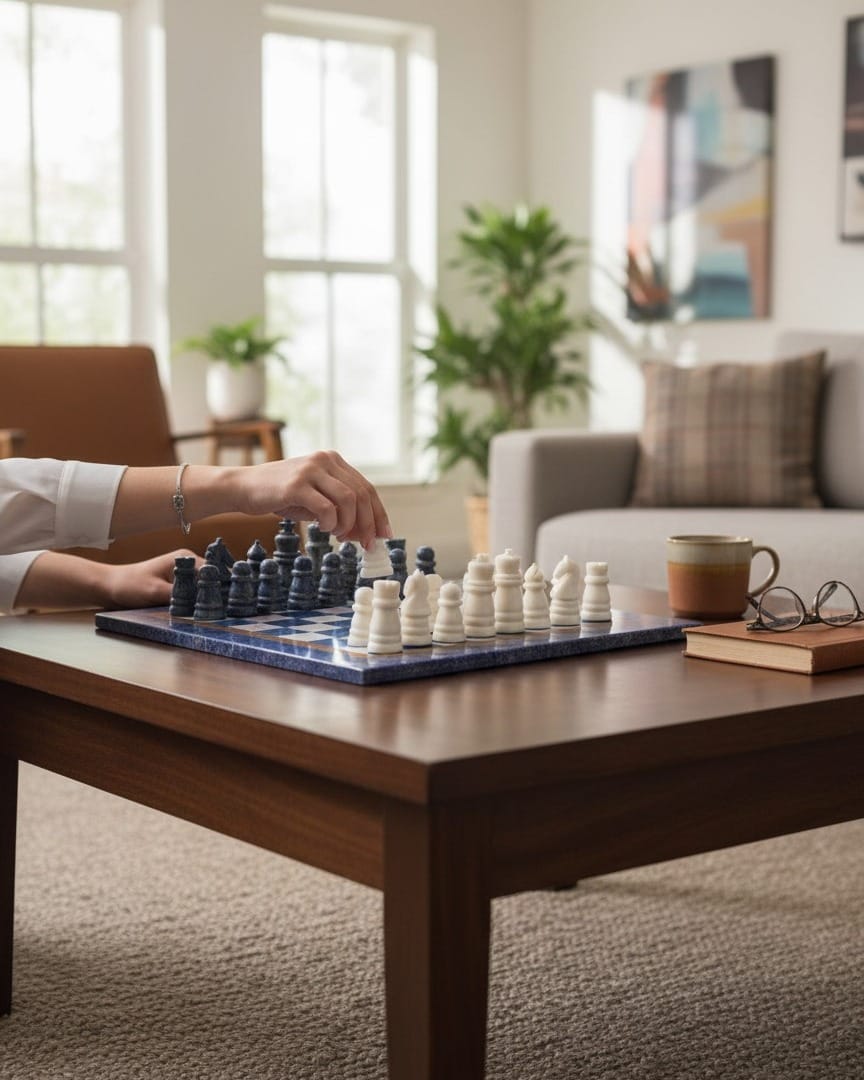 Lapis Stone Chess Set Crafted